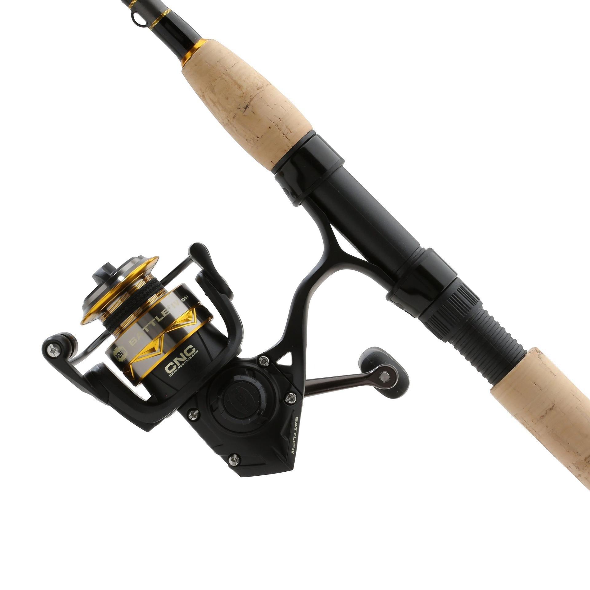 Penn Battle IV Spinning Fishing Rod and Reel Combo - Saltwater & Freshwater Fishing Gear for Bass, Trout, and Walleye | Perfect for Shore Fishing, Boat Fishing, and Surf Casting