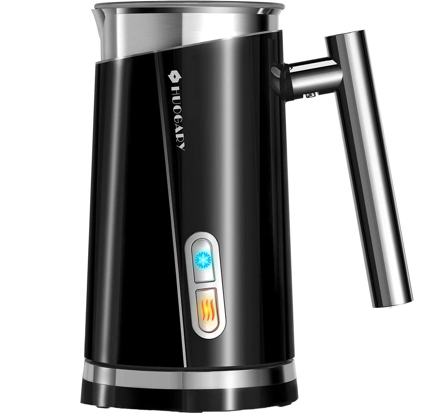 Premium Electric Milk Frother & Warmer - 4.5oz/10.5oz Capacity for Perfect Milk Foam & Hot Milk - 120V Black Coffee Frother for Lattes, Cappuccinos & Hot Chocolate at Home