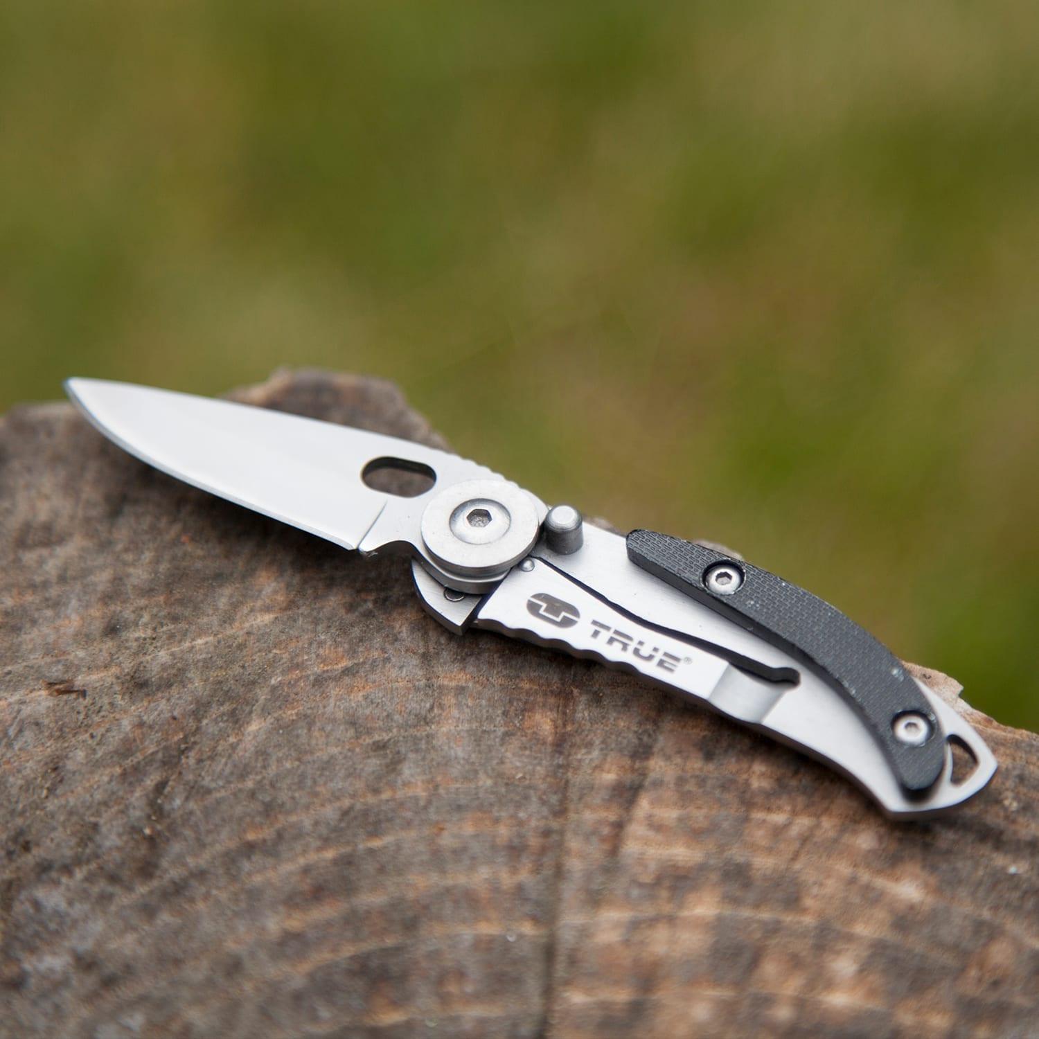 True Utility Skeleton Knife - Compact Stainless Steel Multi-Tool Pocket Knife for Camping, Hiking, Survival & Everyday Carry (EDC)