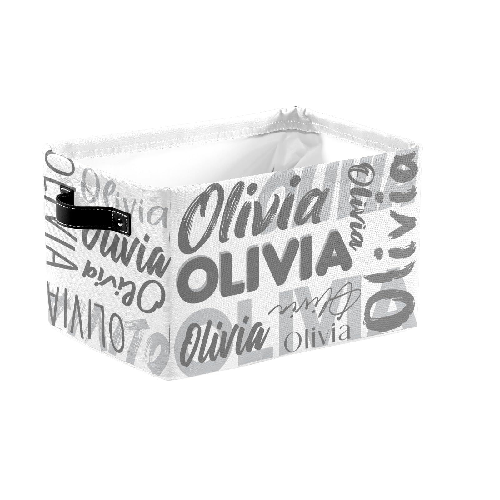 OAHEDIAM Personalized Kids Storage Bins with Name - Custom Toy Organizer Basket with Handles for Boys & Girls - Nursery, Closet & Shelf Organization - 1 Pack - Perfect for Playrooms, Bedrooms & Daycare Centers