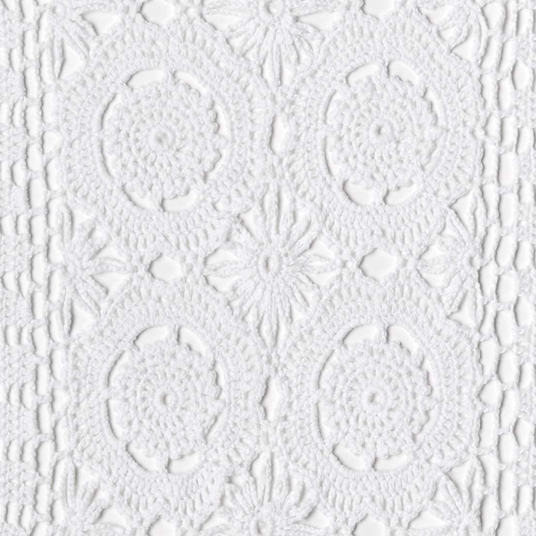 Elegant White Crochet Table Runner 16x36 Inches - Handmade Saro Lifestyle Home Decor for Dining Table, Wedding, and Farmhouse Decor