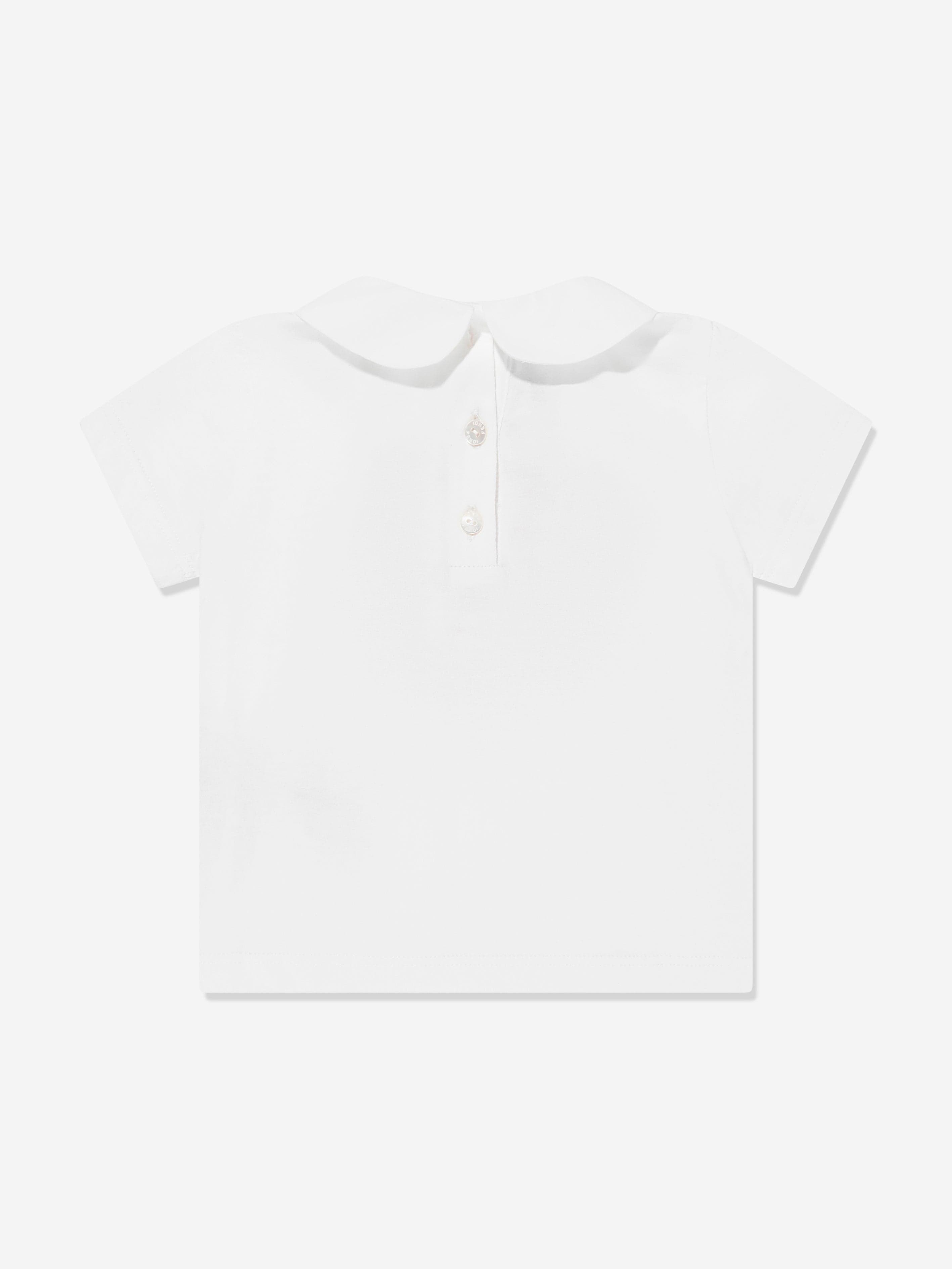 Baby Girls' White Logo T-Shirt - Soft Cotton Tee for Toddlers & Infants - Perfect for Playdates, Daycare & Family Outfits