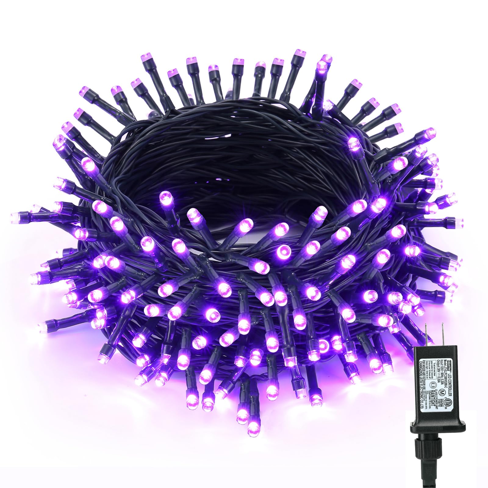 BrizLabs 78.74ft 240 LED Purple Halloween String Lights with Timer - Waterproof Connectable Plug-in Mini Lights for Indoor/Outdoor Decor - Perfect for Halloween Trees, Parties, Porch & Yard Decoration