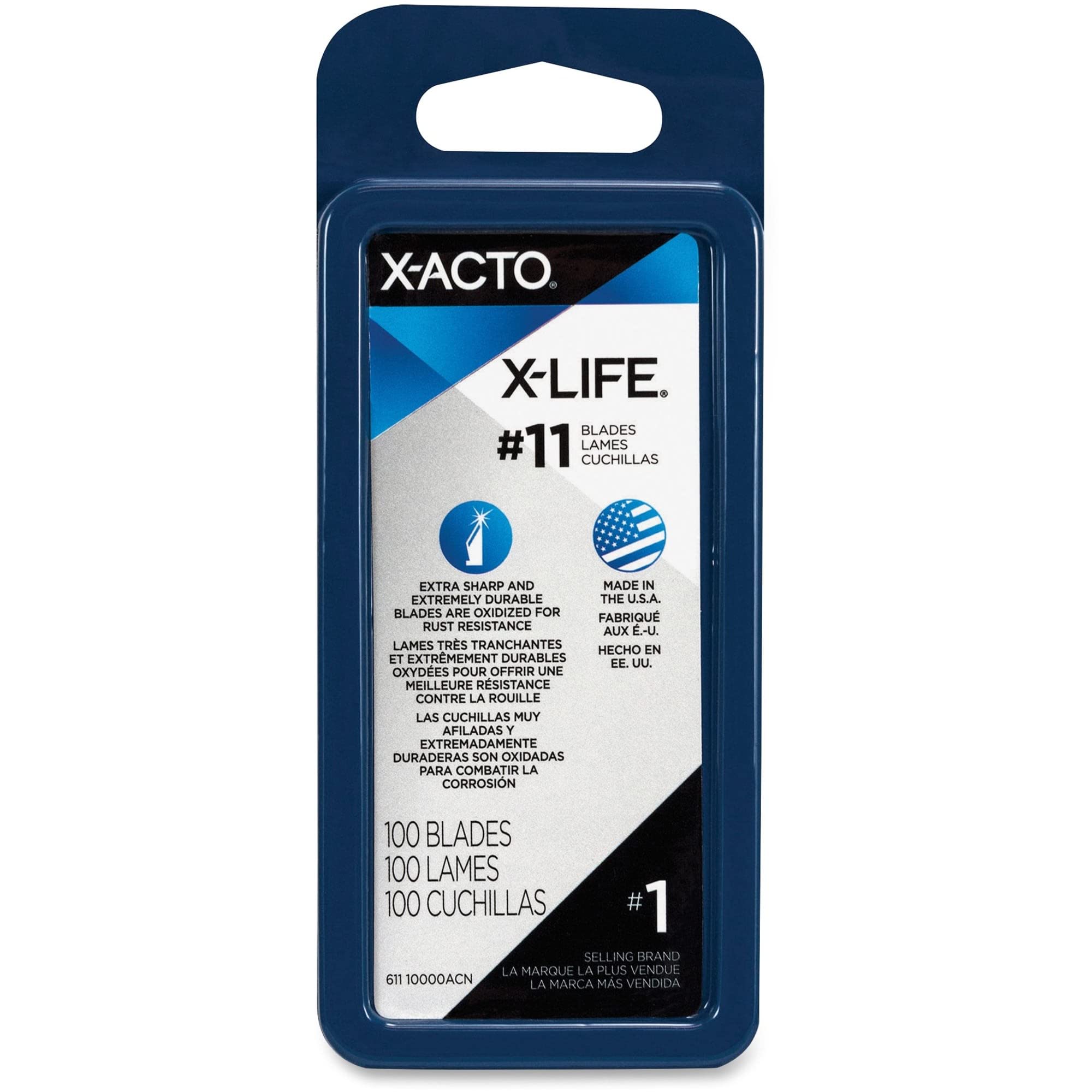 X-Acto® No. 11 Precision Knife Blades - 100 Pack for Crafting, Scrapbooking & DIY Projects - Sharp Replacement Blades for Hobbyists & Artists