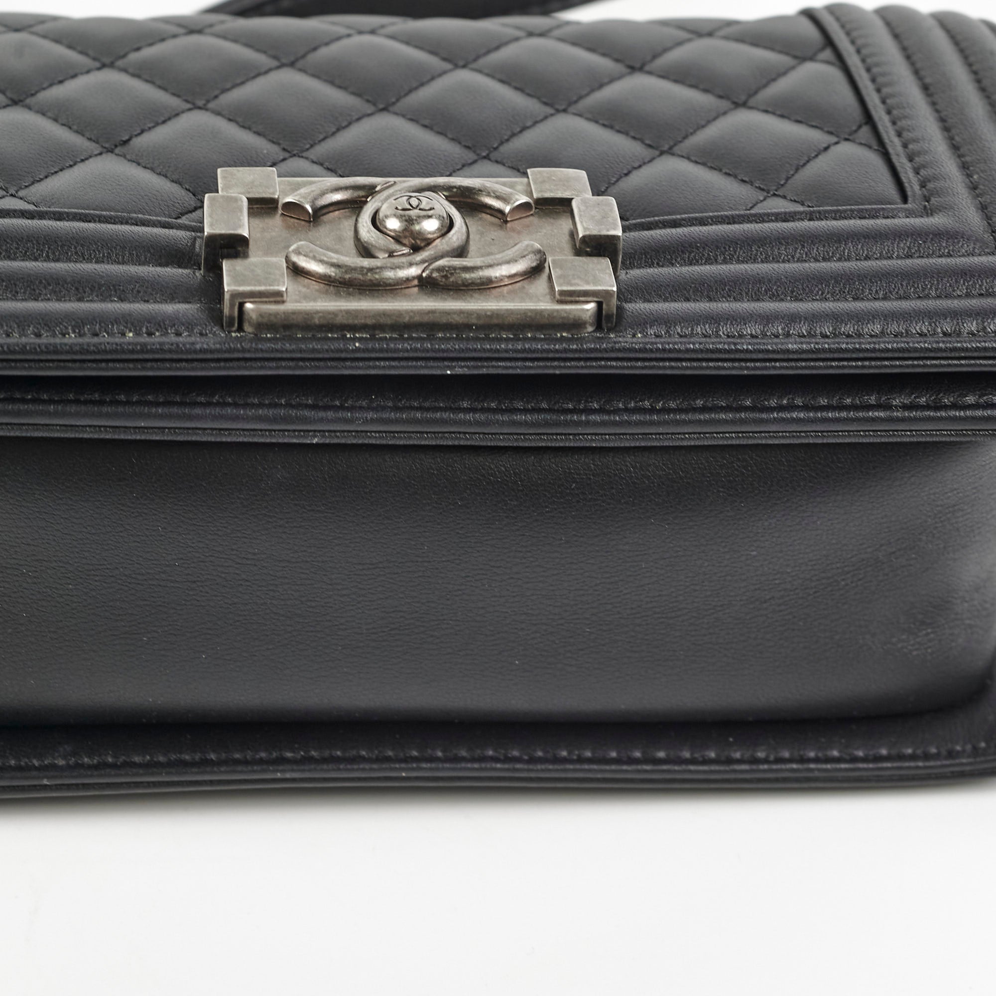 Chanel Small Boy Lambskin Black Leather Shoulder Bag - Luxury Designer Handbag for Women, Perfect for Date Night & Evening Events