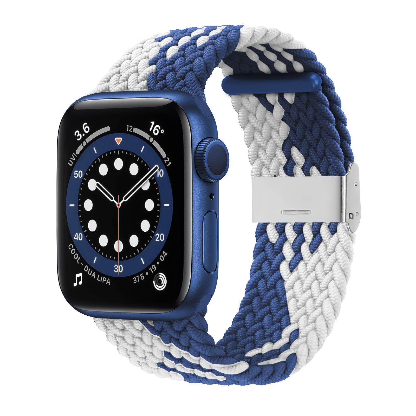 Braided Solo Loop Stretchable Elastic Apple Watch Band Compatible with iWatch Series 8/7/6/SE/5/4/3/2/1/Ultra - Adjustable Sport Strap for Women & Men (38mm/40mm/41mm/42mm/44mm/45mm/49mm) - Perfect for Workouts, Running & Everyday Wear