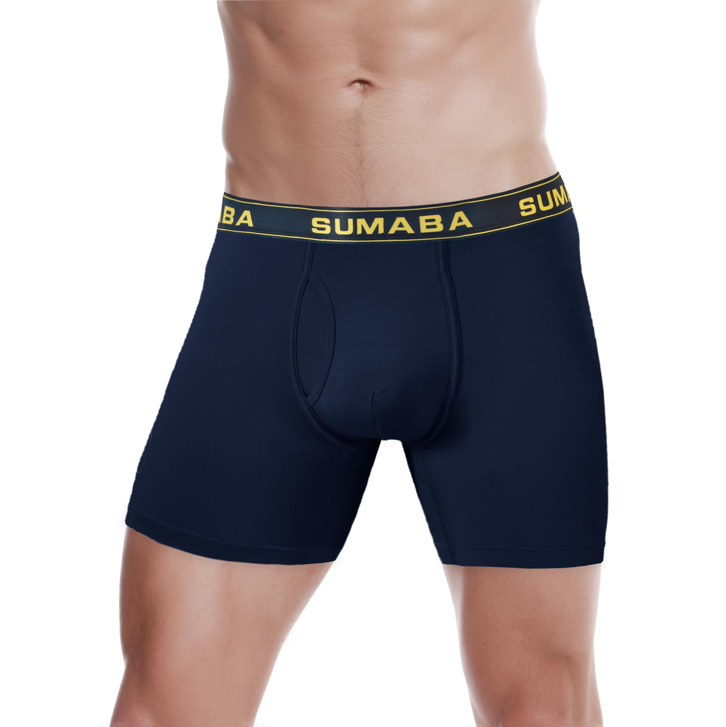 Breathable Long Leg Men's Boxer Briefs with Pouch & Anti-Ride Up Design - Comfortable Underwear for Workout, Sports & Everyday Wear