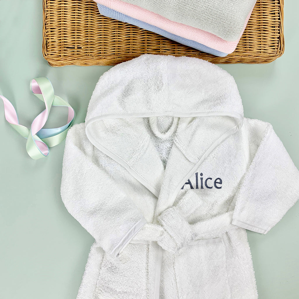 Personalized Grey Baby Bathrobe for 6-12 Months - Soft & Cozy Hooded Infant Robe for Bath Time & Photo Shoots