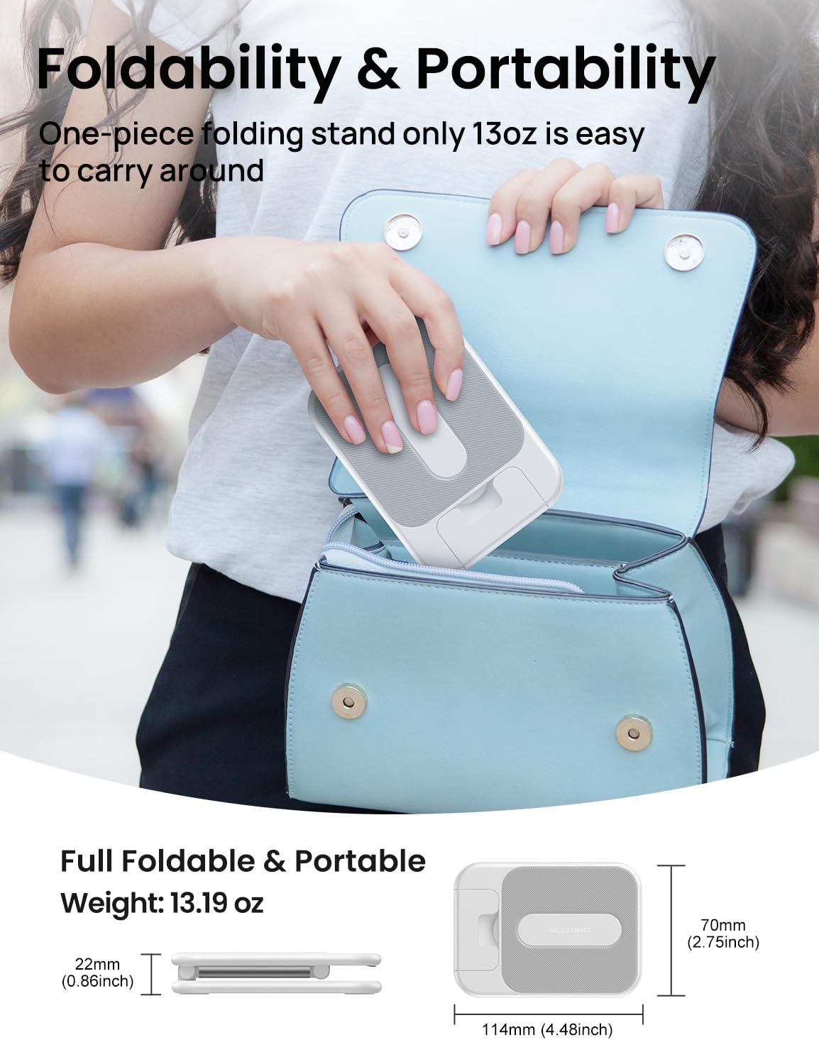 OMOTON Foldable Tablet Stand Holder - Adjustable Desktop Dock for iPad Pro/Air/Mini, Samsung Galaxy Tab & Smartphones (Up to 12.9