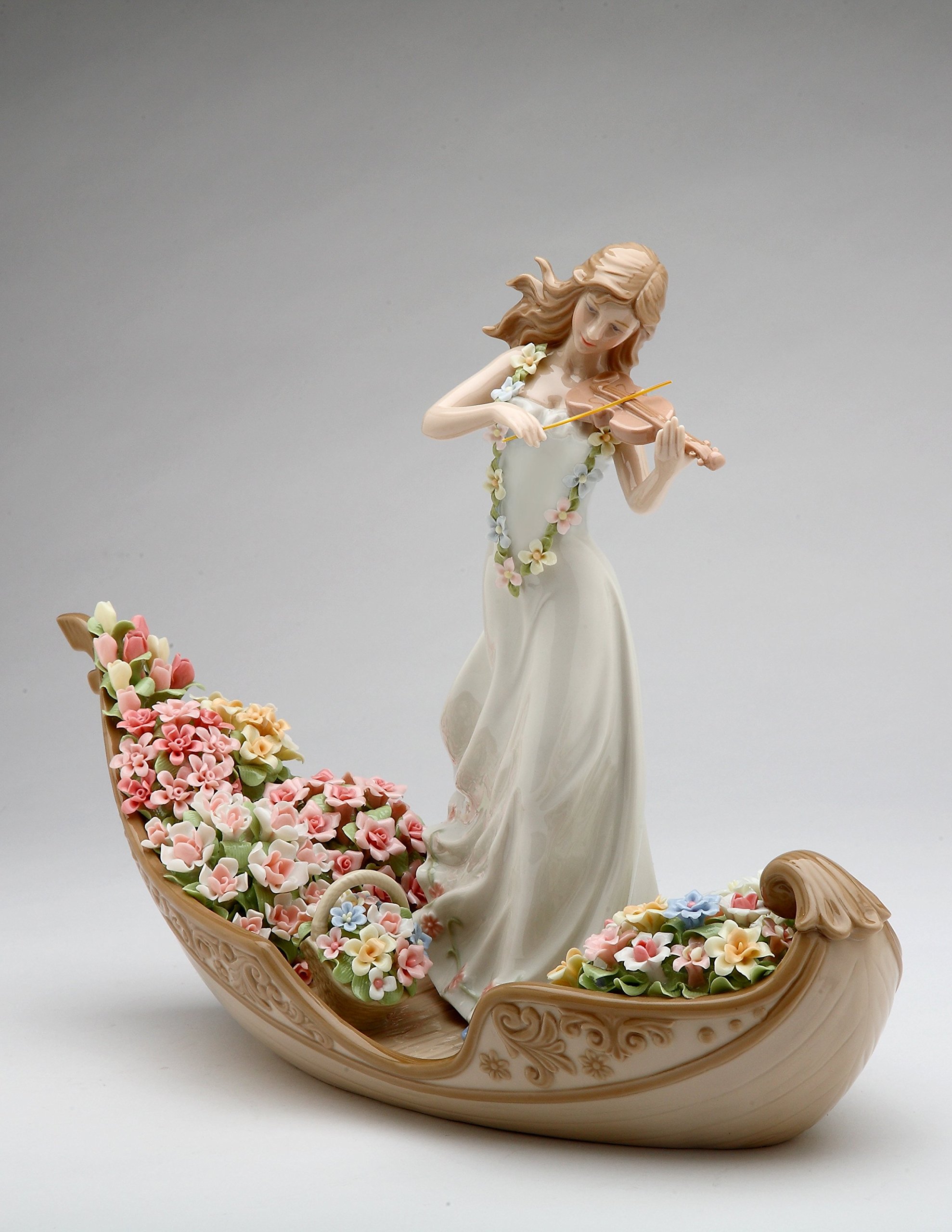 Elegant Porcelain Violin Lady Figurine - 13.25