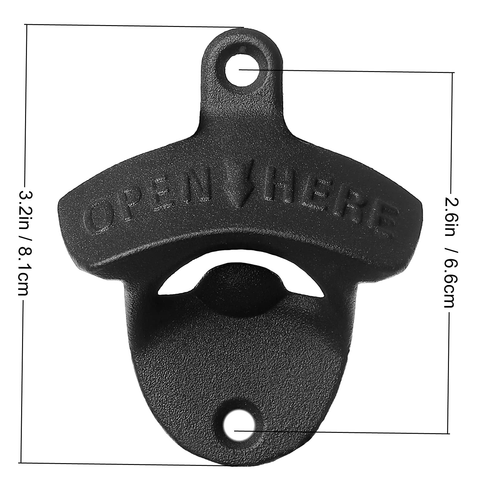 **Black Magnetic Wall Mount Beer Bottle Opener - Built-in Magnets to Catch Caps - Rustproof & Durable (Pack of 2) - Perfect for Bars, Kitchens, and Outdoor BBQs**
