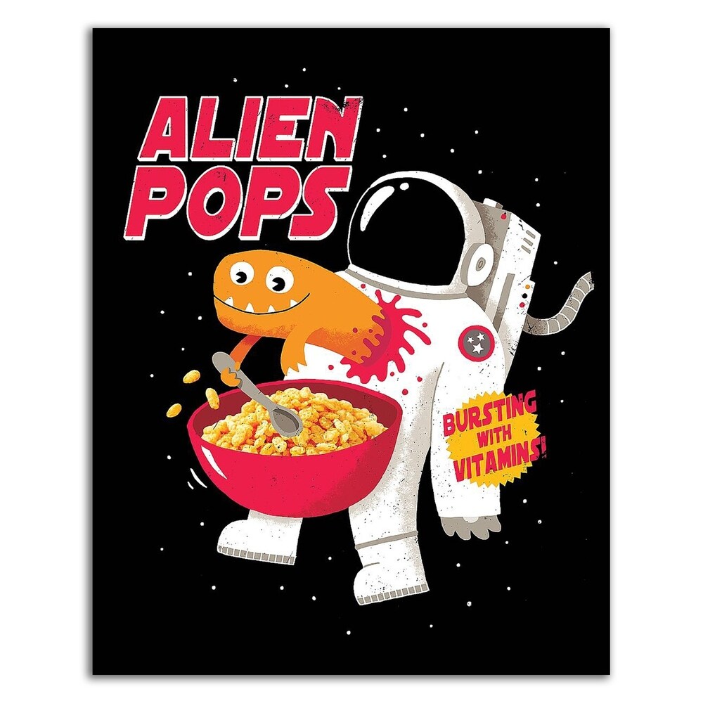 Alien Pops by Michael Buxton - Vibrant Canvas Wall Art Print - Ready to Hang - Perfect for Living Room, Bedroom & Office Decor
