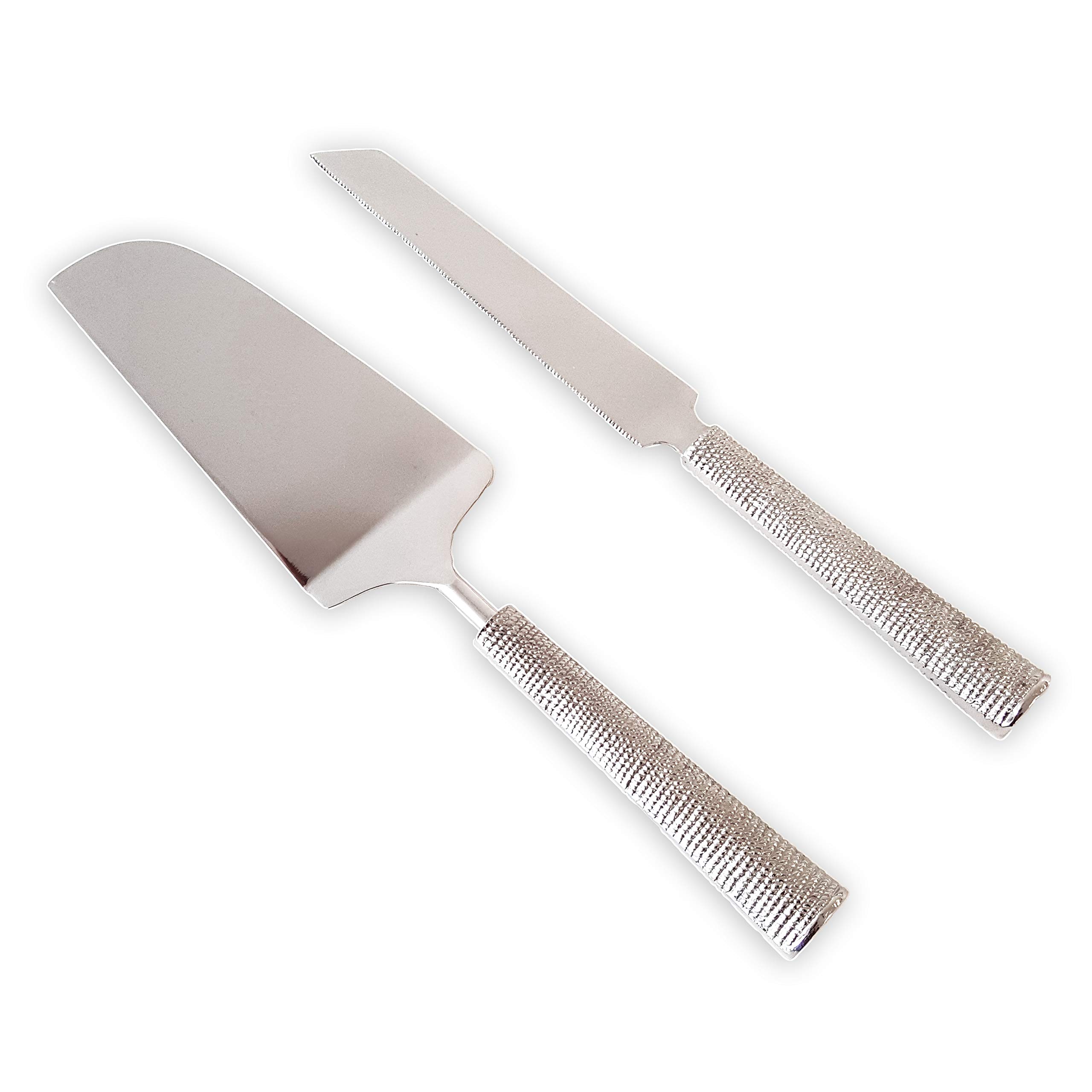 IMPULSE! Ravello Silver Cake Server Set - Elegant Pie & Pastry Knife for Wedding Cakes, Birthday Parties & Special Occasions
