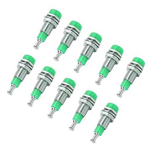 2mm Banana Jack Socket - Female Banana Plug Connector J.40006 (30V AC/60V DC) - 10pcs Green for Electronic Equipment - Perfect for Test Leads, Power Supplies & Audio Connections