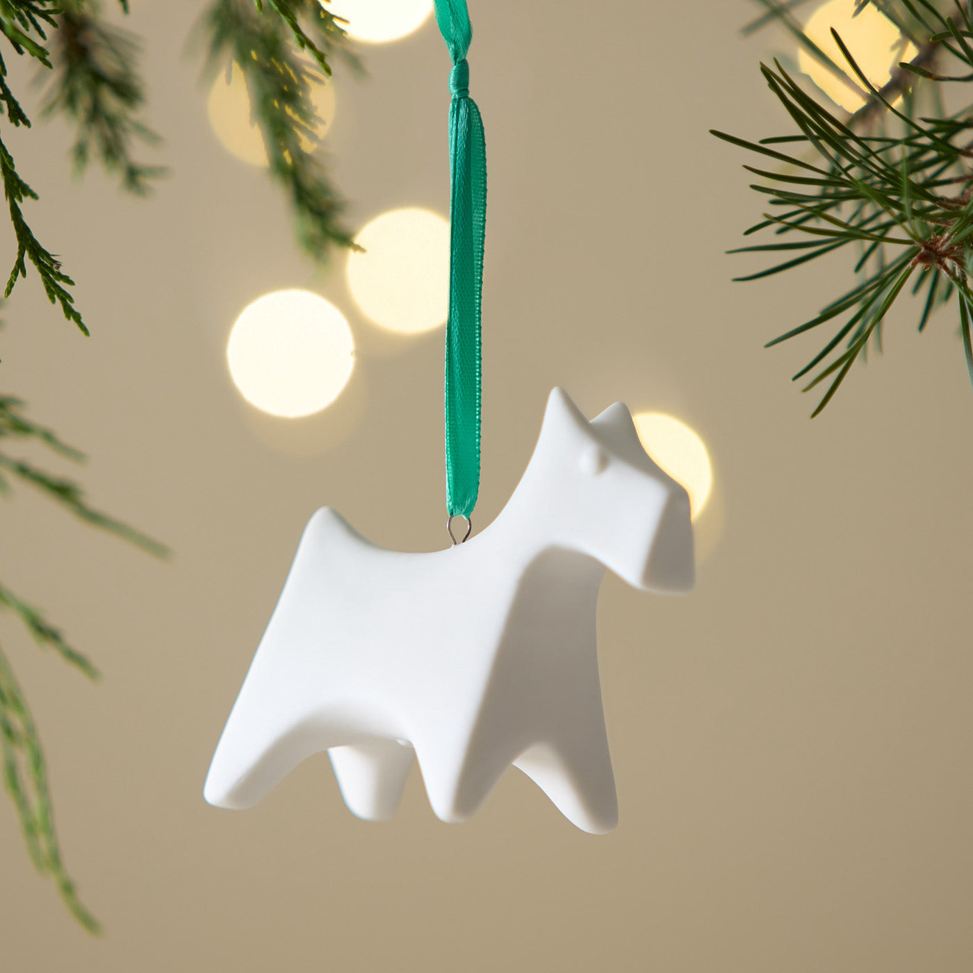 Terrier Dog Ornament - Handmade Ceramic Dog Figurine for Home Decor, Gift for Dog Lovers | Perfect for Christmas Tree, Shelf Display & Pet-Themed Parties