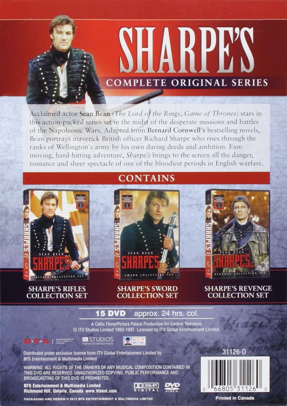 Sharpe's Complete Collection - 15-DVD Set | Classic British Military Drama Series | Perfect for History Buffs & War Movie Fans