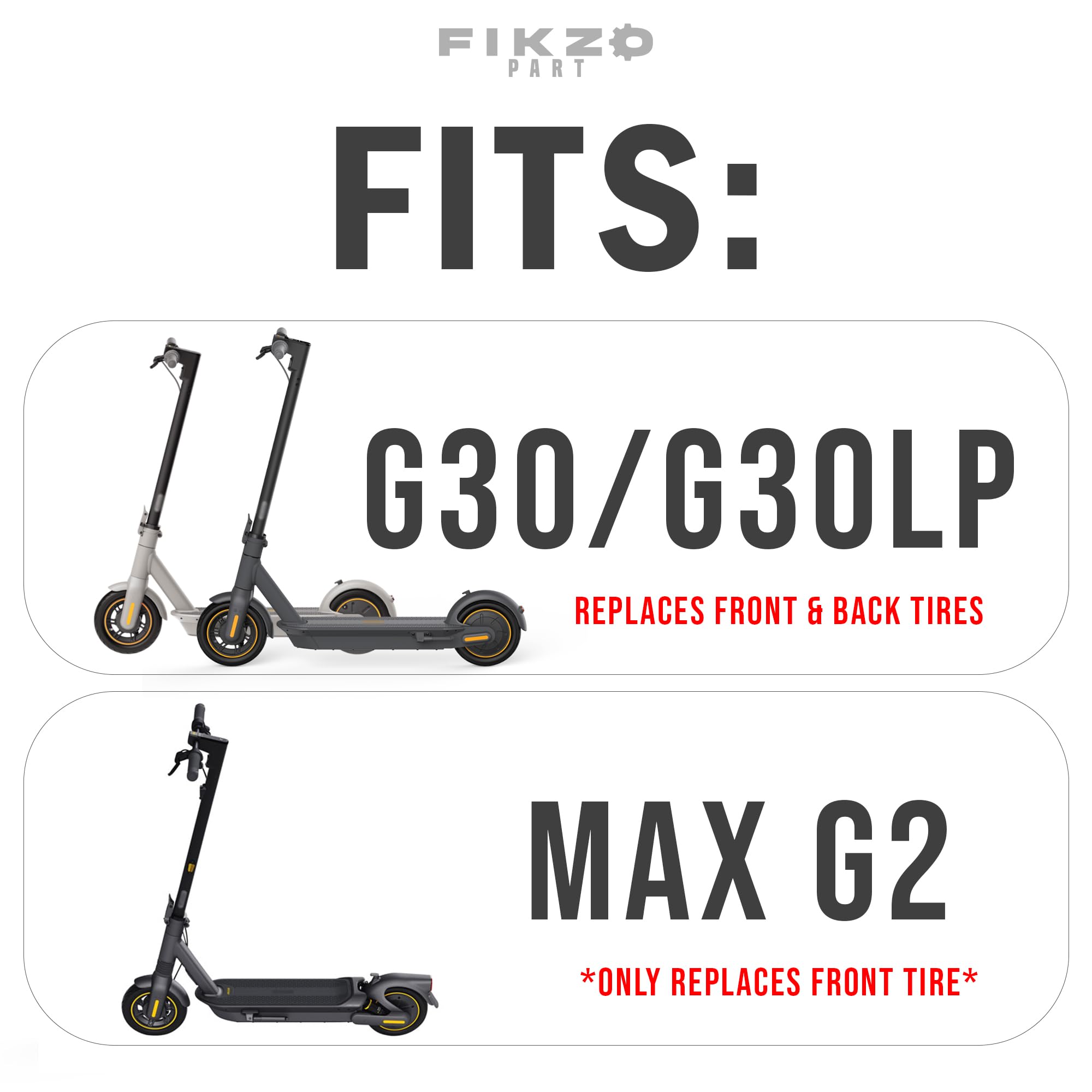 Original FIKZO PART Replacement Tire for Segway Ninebot MAX G2 G30 G30LP Electric Scooter - Perfect for Commuting, Campus Travel & Urban Mobility