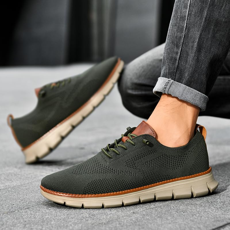 Breeze Men's Oxford Lace-Up Shoes - Lightweight Casual & Comfortable Dress Shoes for Walking | Perfect for Office, Travel & Everyday Wear
