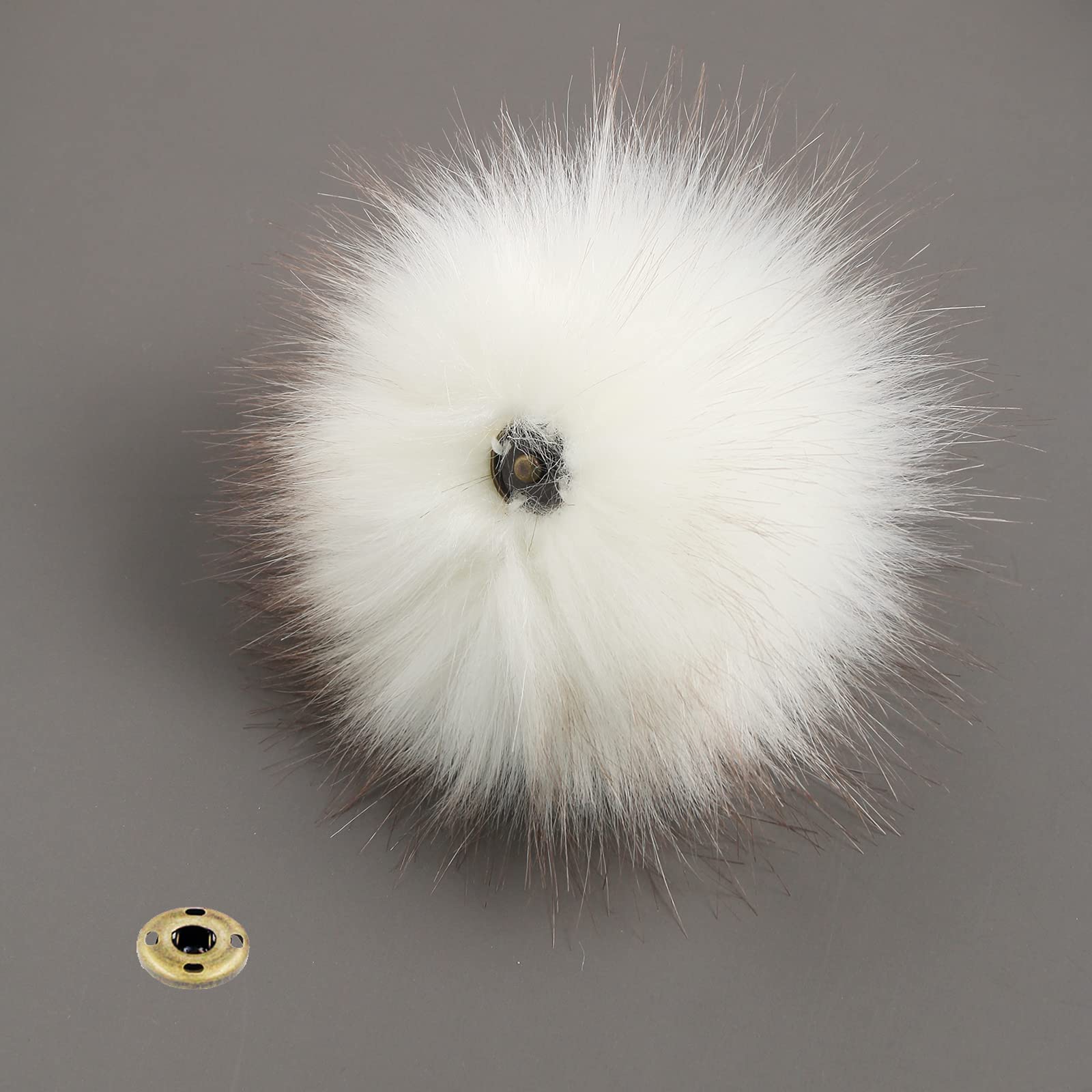 12pcs DIY Knitting Hat Accessories - Faux Fur Pom Poms with Snap Buttons for Winter Hats, Scarves & Crafts | Perfect for Handmade Gifts & Cold Weather Fashion