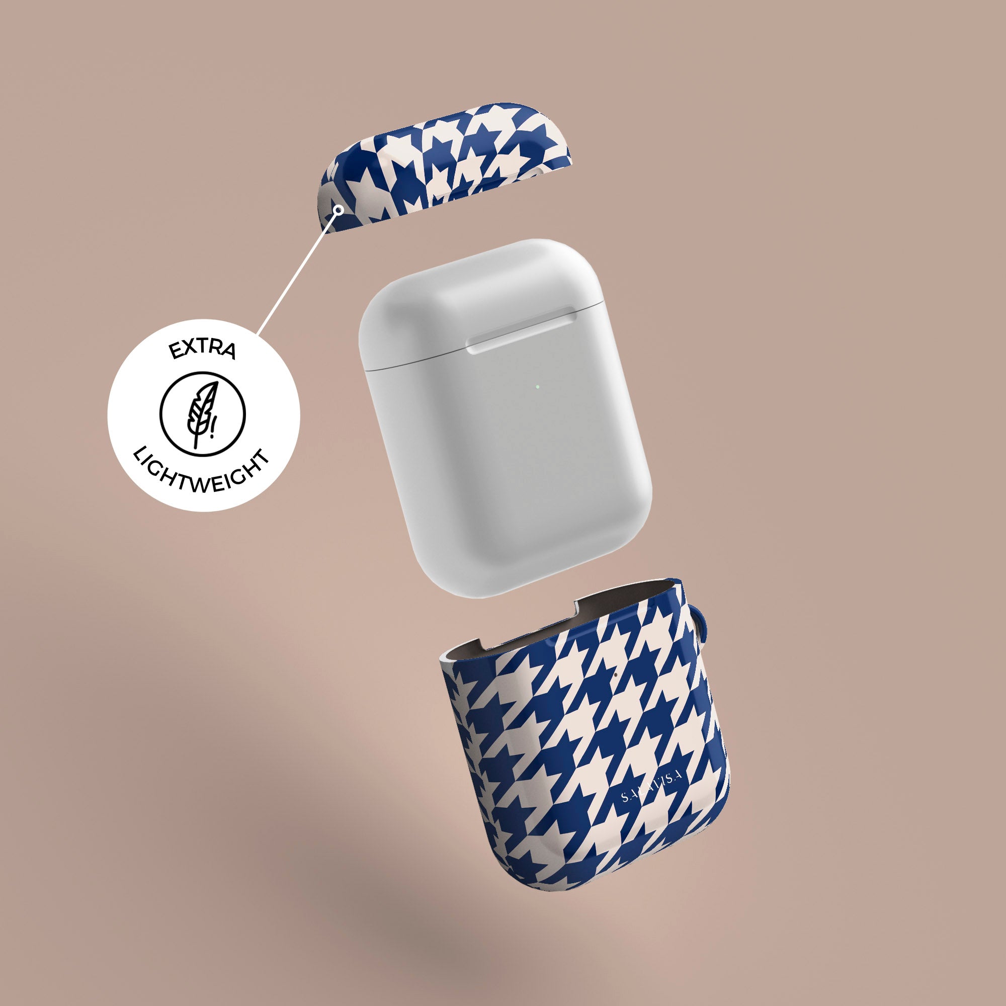 Blue Houndstooth Pattern AirPods Pro Case - Stylish Protective Cover for Apple AirPods 1/2/3 Gen - Perfect for Work, Travel & Daily Use