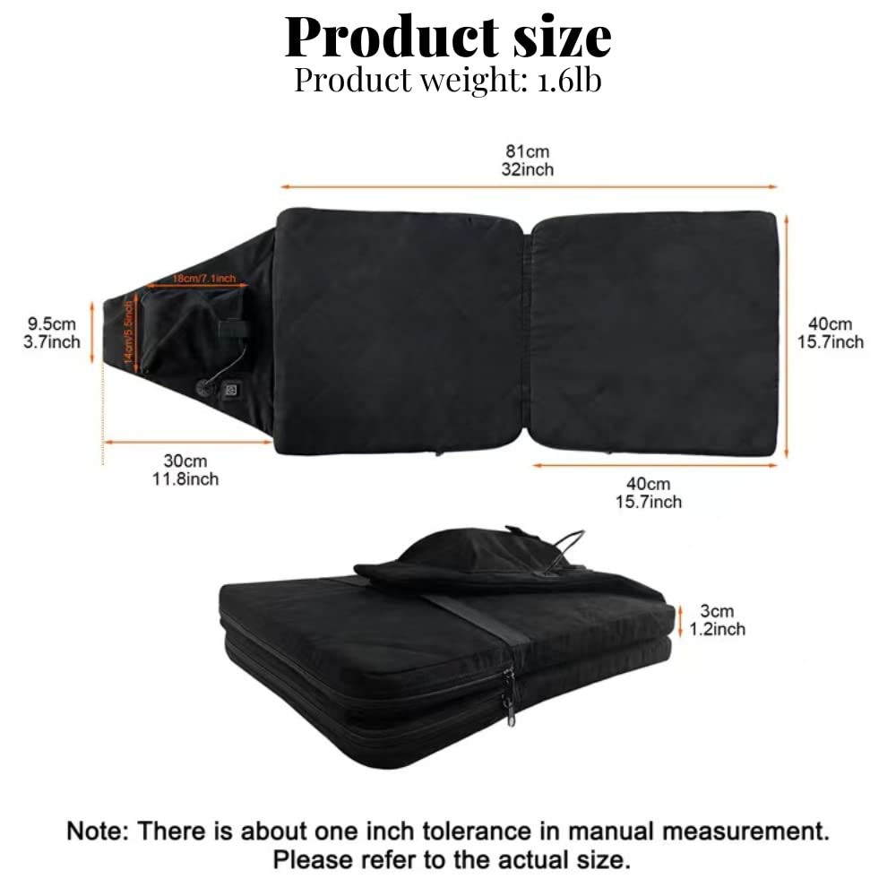 Portable Heated Camping Chair for Adults - Foldable Outdoor Seat with Back Support & Heating Function - Perfect for Camping, Hiking, Beach & Backyard Use (Power Pack Not Included)