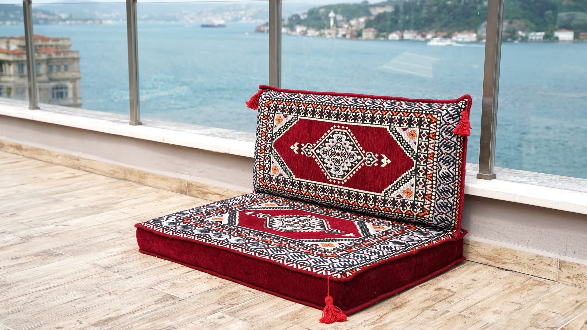 Authentic Moroccan Floor Cushion - Handmade Arabic Sofa Seating & Turkish Floor Couch | Bohemian Home Decor for Living Room, Meditation Space & Cozy Lounge Areas