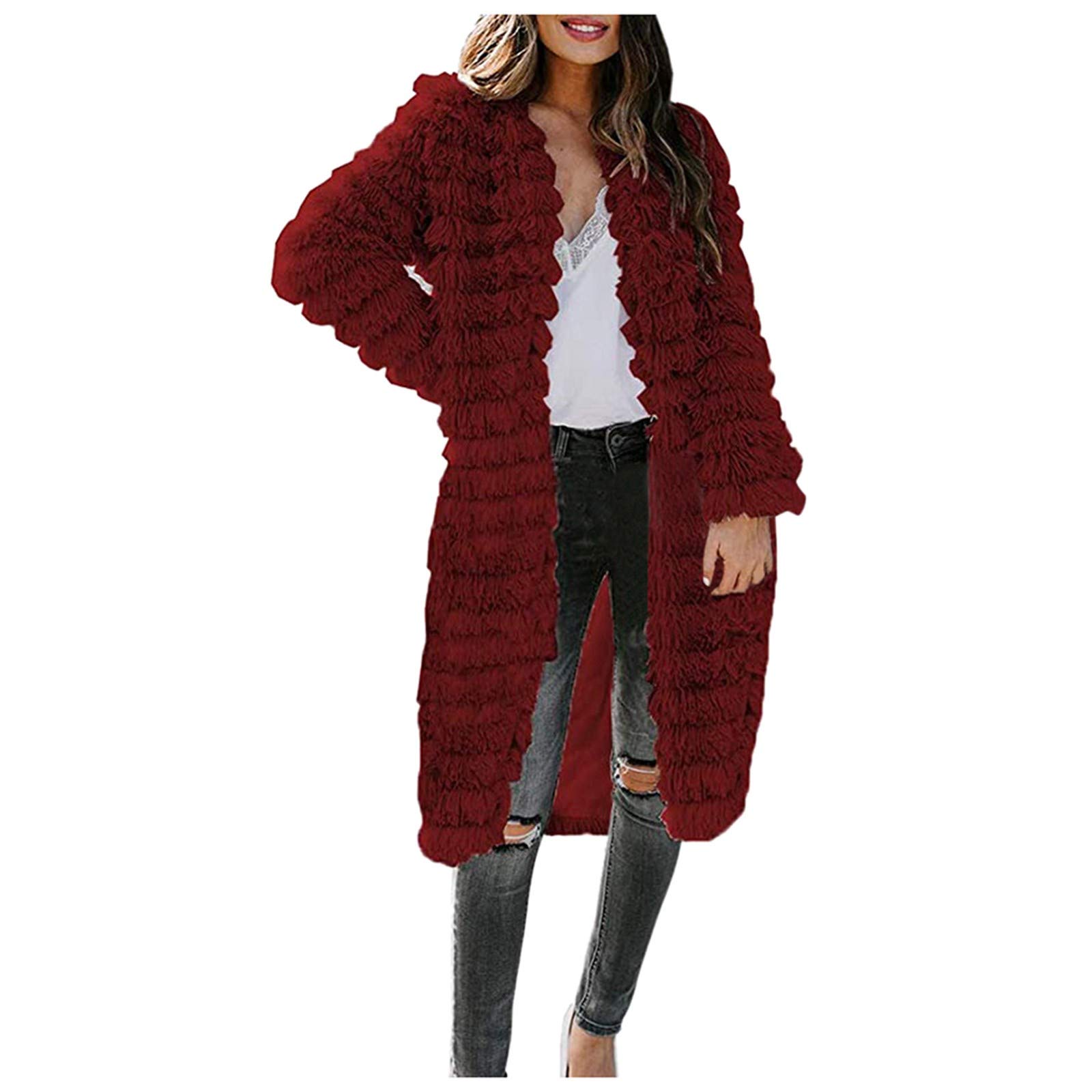 Women's Faux Leather V-Neck Thermal Jacket - Winter Coat for Fall & Winter 2022 | Warm Fashion Outerwear for Casual Wear, Office & Date Nights