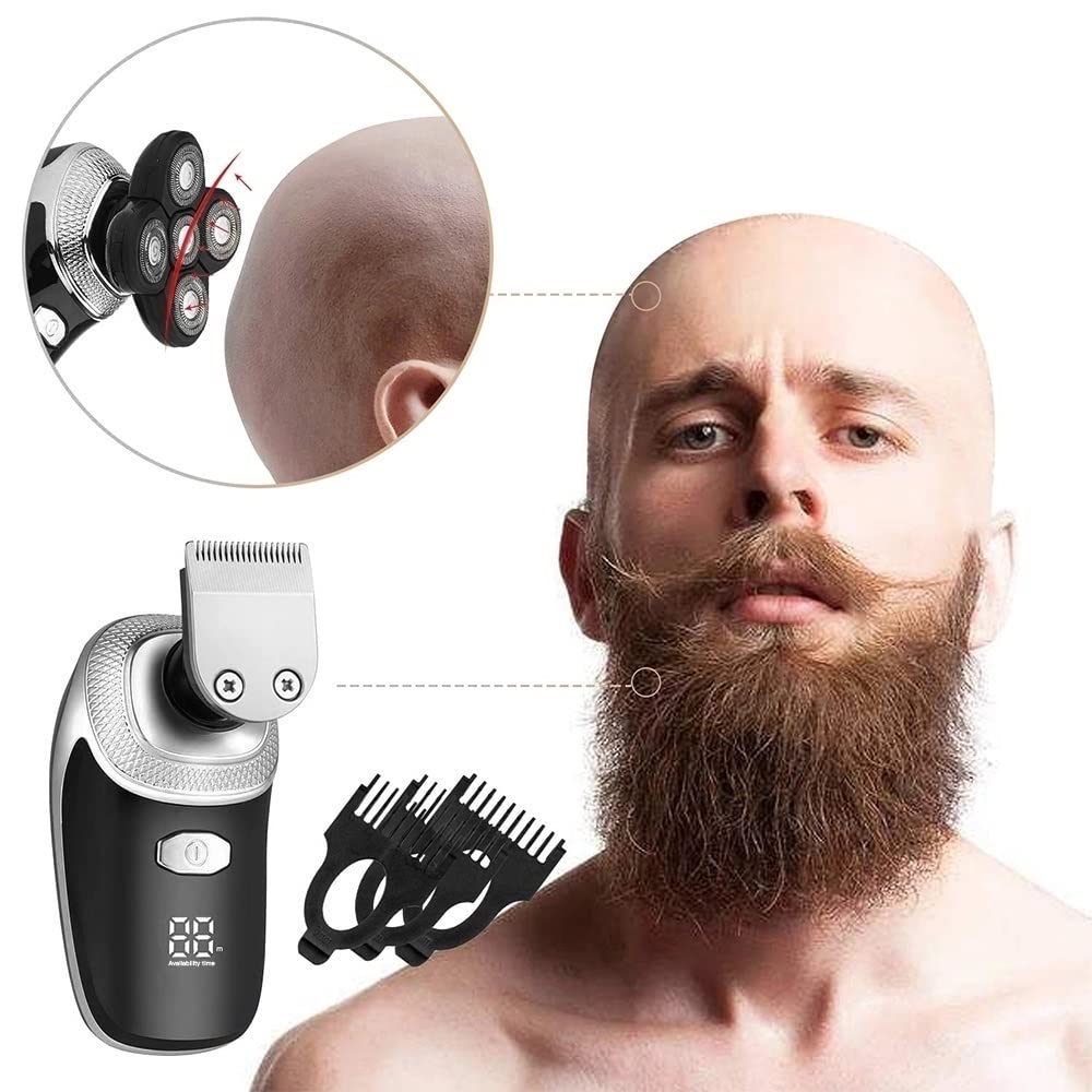 Professional 5-in-1 Electric Razor for Men - Rechargeable Wet/Dry Shaver with Beard Trimmer & Facial Grooming Kit | Perfect for Travel, Home & Office Use