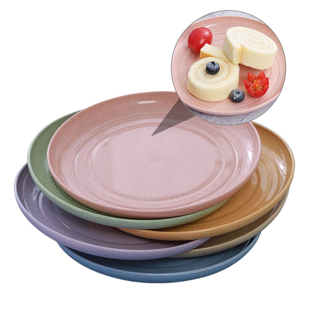 Eco-Friendly Wheat Straw Dinner Plates - 6pcs Safe Tableware for Home & Parties