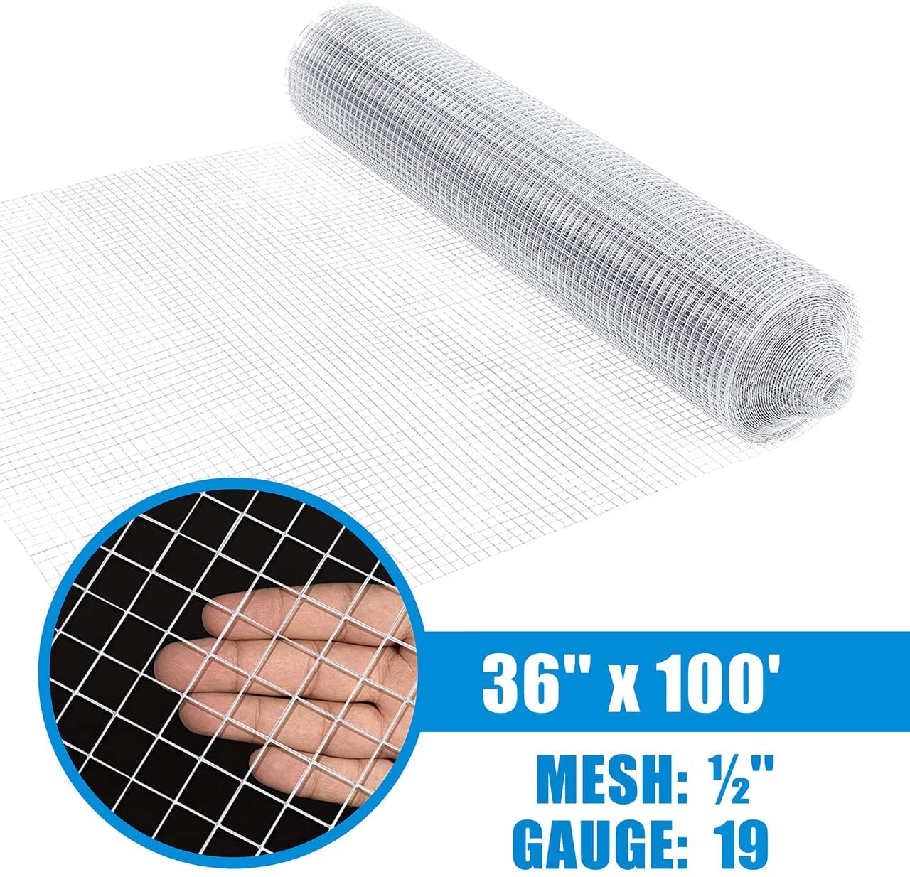 19 Gauge Hot-Dipped Galvanized Hardware Cloth - 1/2