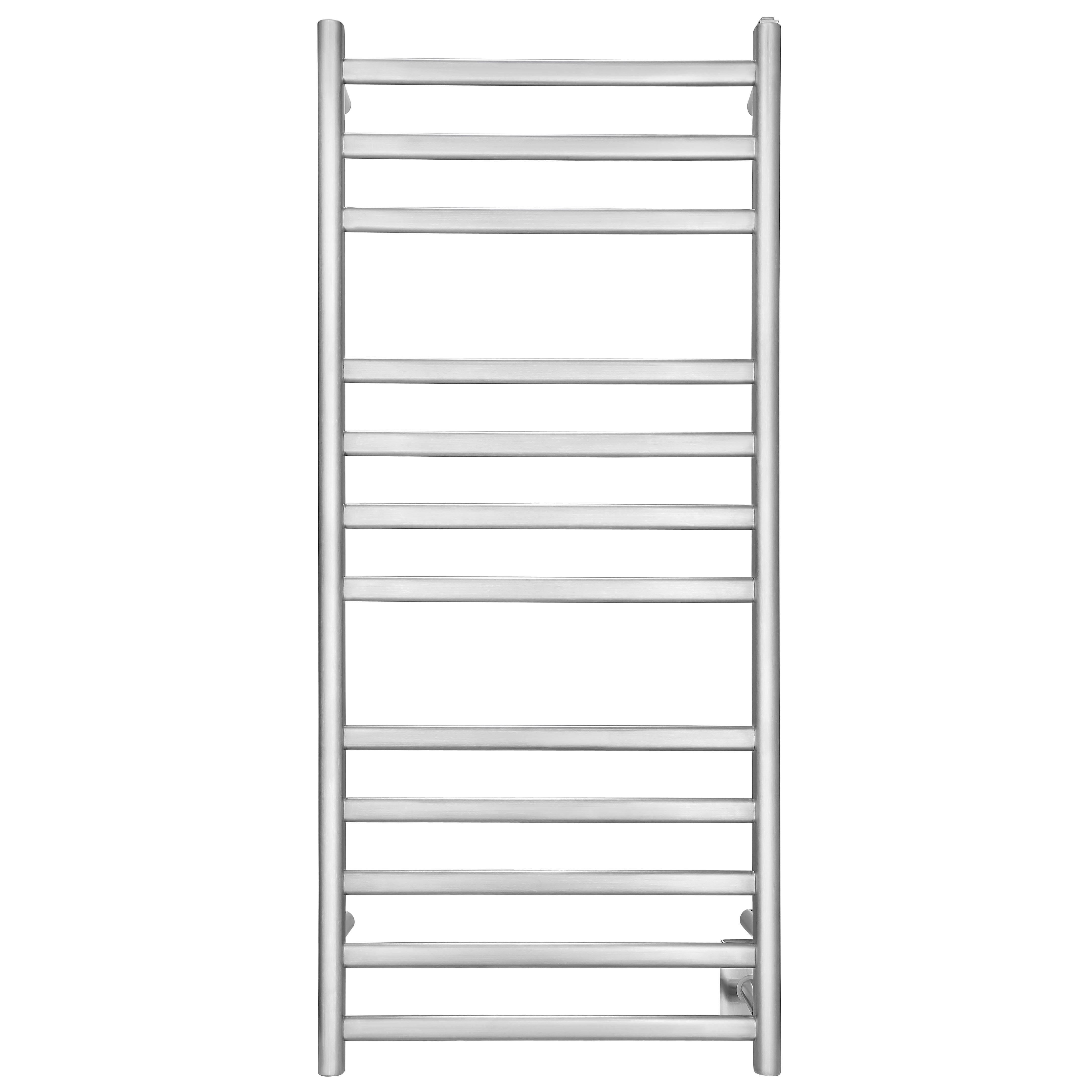Prima Dual XL 12 Bar Hardwired & Plug-In Electric Towel Warmer - Brushed Stainless Steel - Perfect for Bathrooms, Spas & Luxury Homes