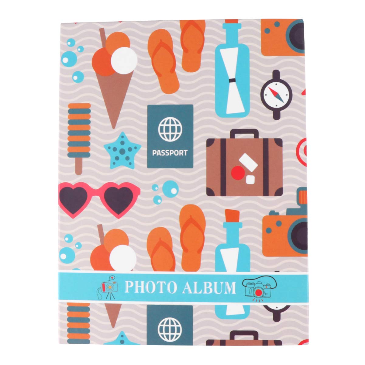 VOSAREA Baby Photo Album - 100 Pockets Memory Book for Kids, 6 Inch Blue Cartoon Cover Scrapbook | Perfect Infant Gift, Baby Shower Present & Childhood Keepsake Organizer (Great for Newborn Photos, First Year Memories & Family Photo Storage)