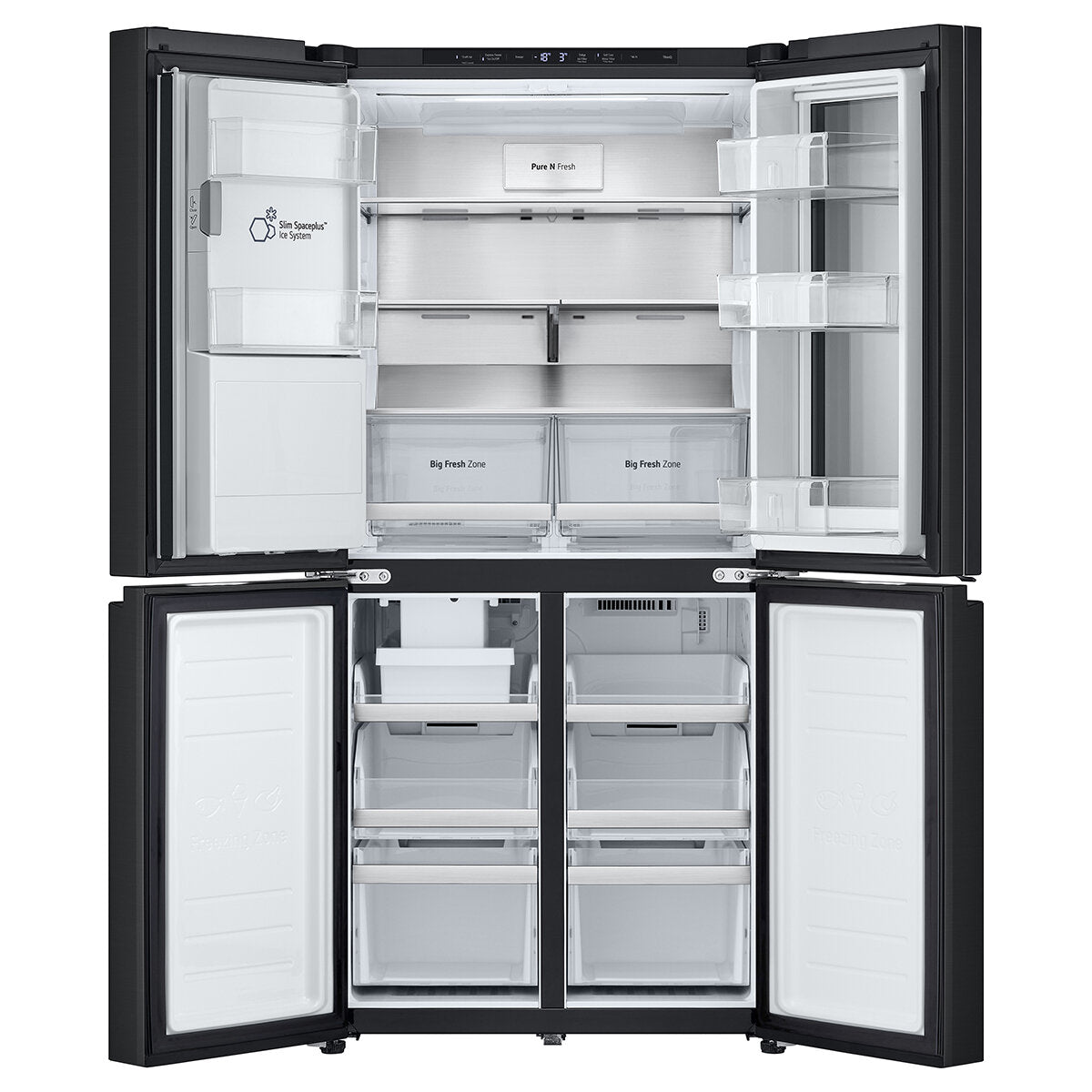LG 508L French Door Refrigerator with InstaView Door-in-Door, Ice & Water Dispenser - Matte Black (GF-V500MBLC) - Perfect for Modern Kitchens & Large Family Storage