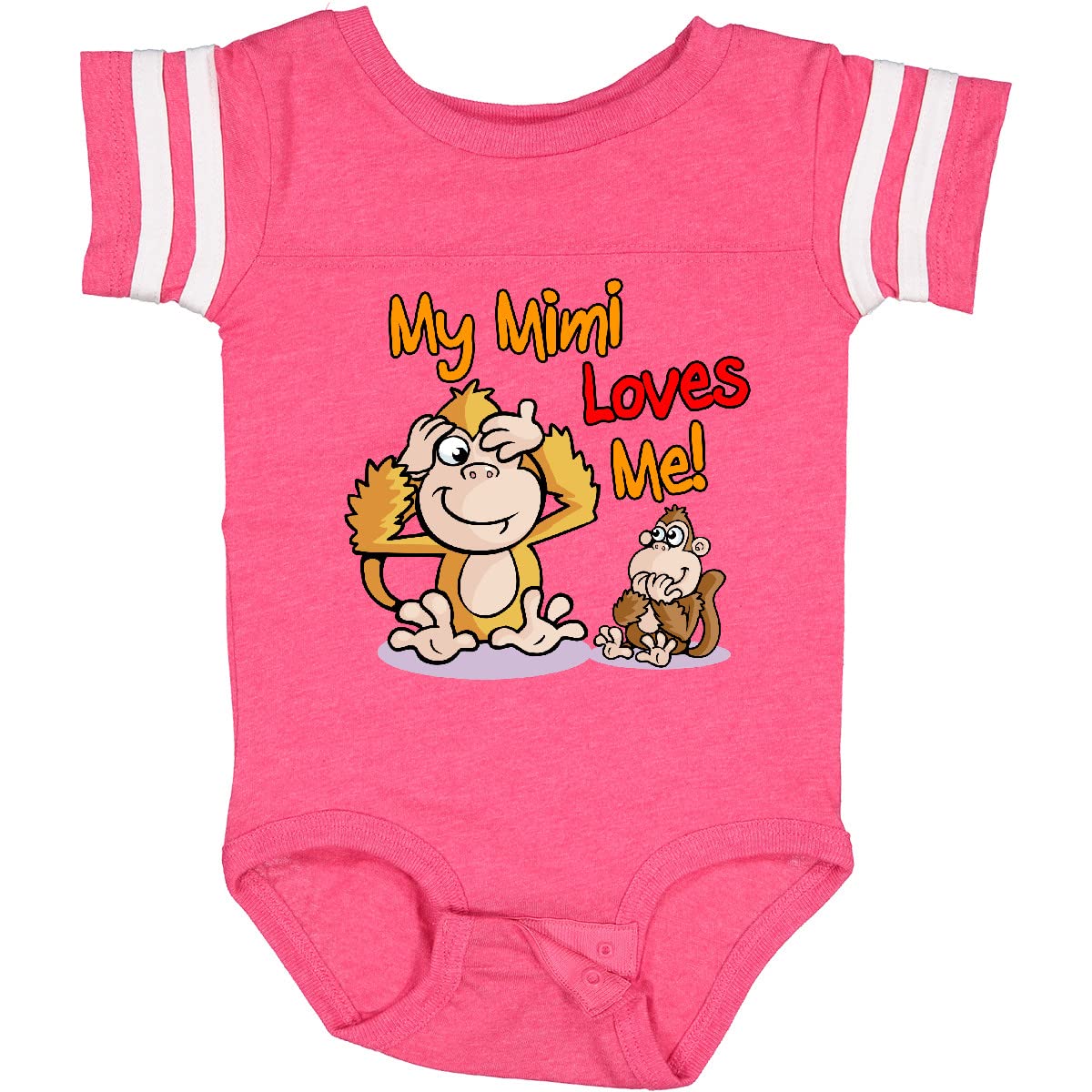Inktastic My Mimi Loves Me Monkey Baby Bodysuit - Cute Infant Onesie for Boys & Girls - Perfect for Family Photos, Playdates & Everyday Wear