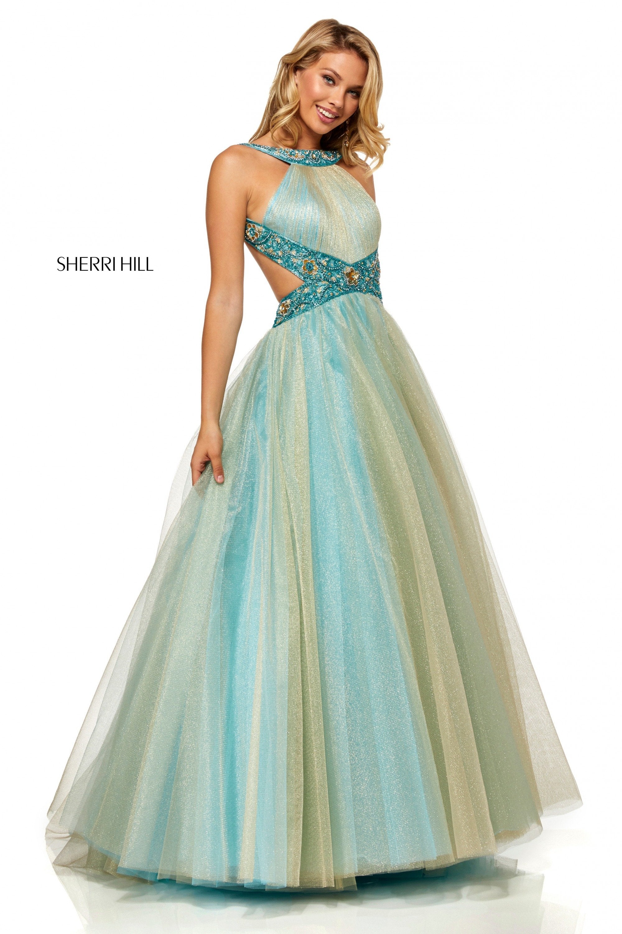 light blue/gold