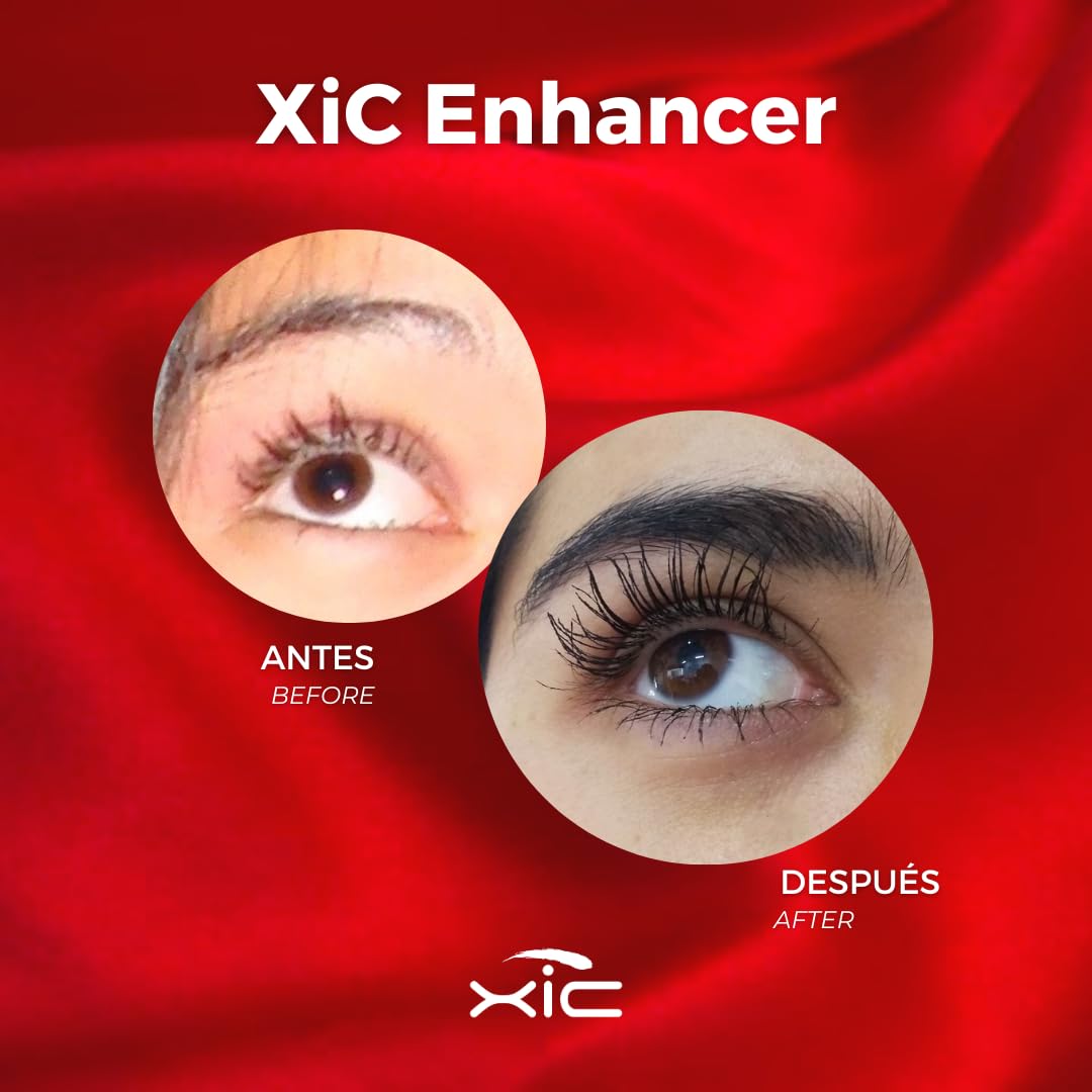 Eyelash & Eyebrow Growth Serum with Professional Mascara - 2 in 1 Kit (1 Enhancer + 1 Xtreme Mascara) for Longer Lashes & Bold Look | Perfect for Athletes & Gym Workouts | XiC Duo Xtreme Beauty Set
