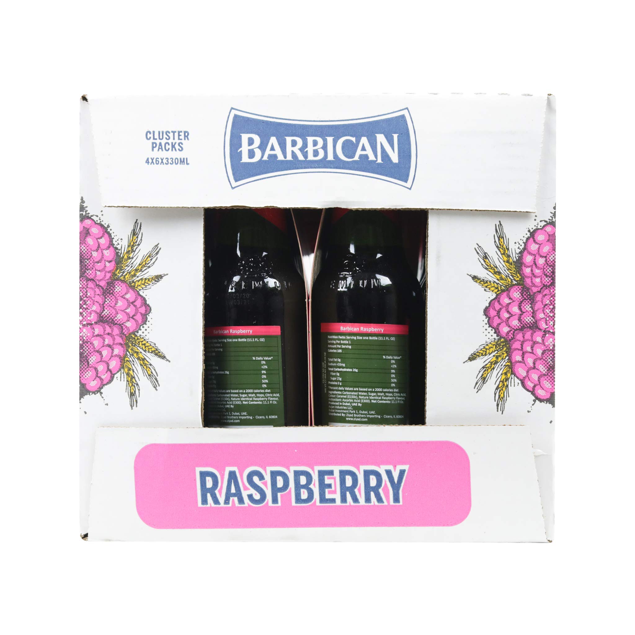 Barbican Raspberry Non-Alcoholic Drink - 11.1 fl. Oz (330ml) Cans, Pack of 24 | Refreshing Alcohol-Free Beverage for Parties, Picnics & Healthy Lifestyle | Great for Kids, Pregnant Women & Designated Drivers