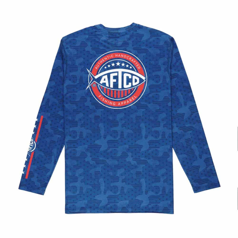 Aftco Titan USA Camo Tribute Long Sleeve Performance Fishing Shirt - Comfortable & Durable for Outdoor Adventures & Saltwater Fishing