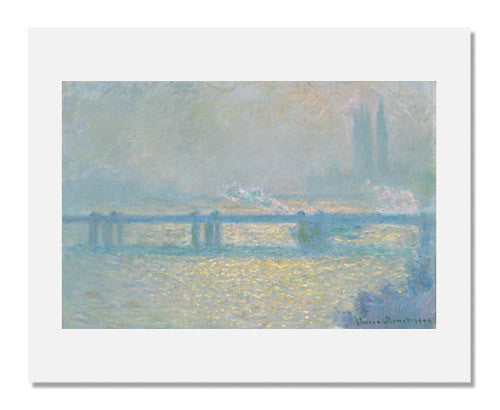 Claude Monet Charing Cross Bridge Overcast Day Impressionist Art Print - Perfect for Home Decor, Office Wall Art & Gift for Art Lovers