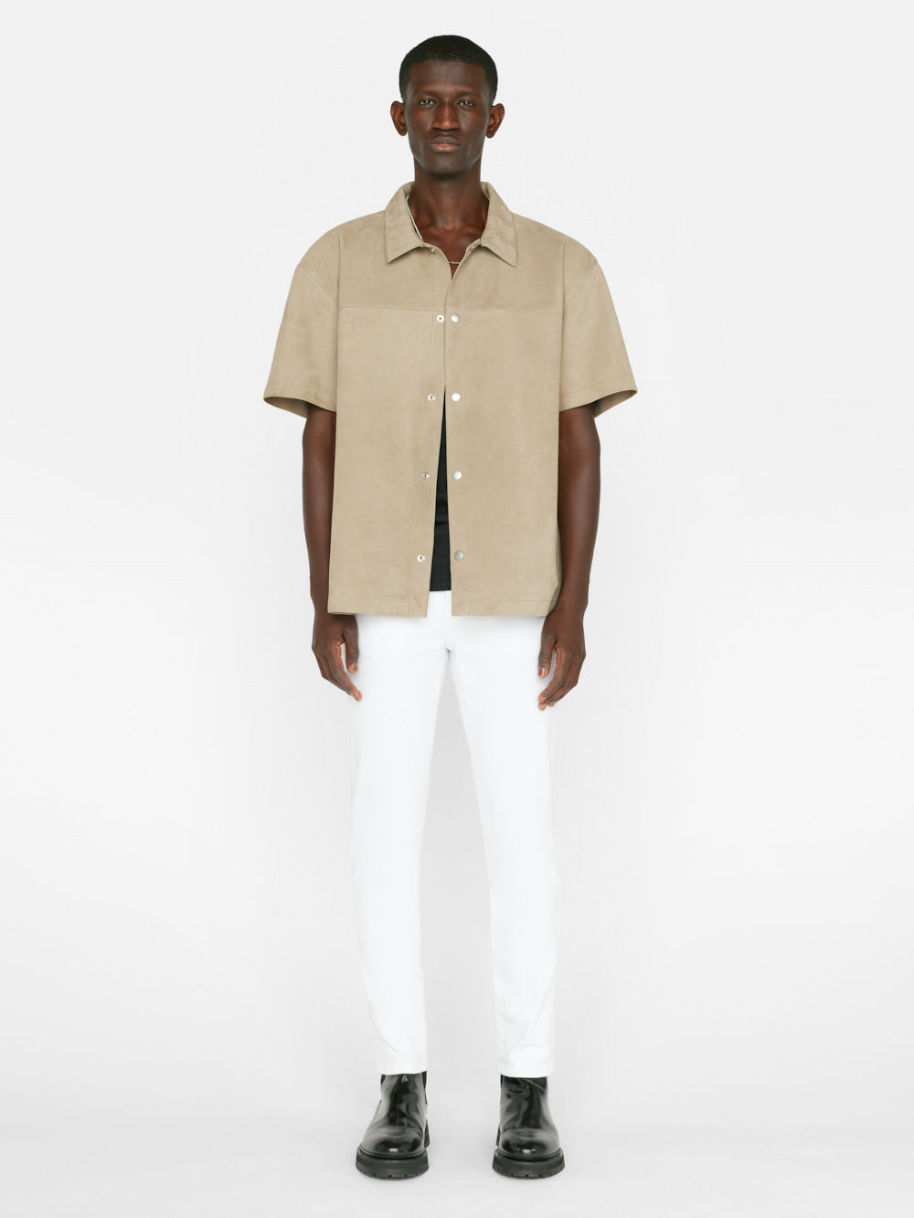 L'Homme Slim Crop Blanc - Men's Slim Fit Crop Top for Casual & Streetwear Outfits | Perfect for Summer & Layering