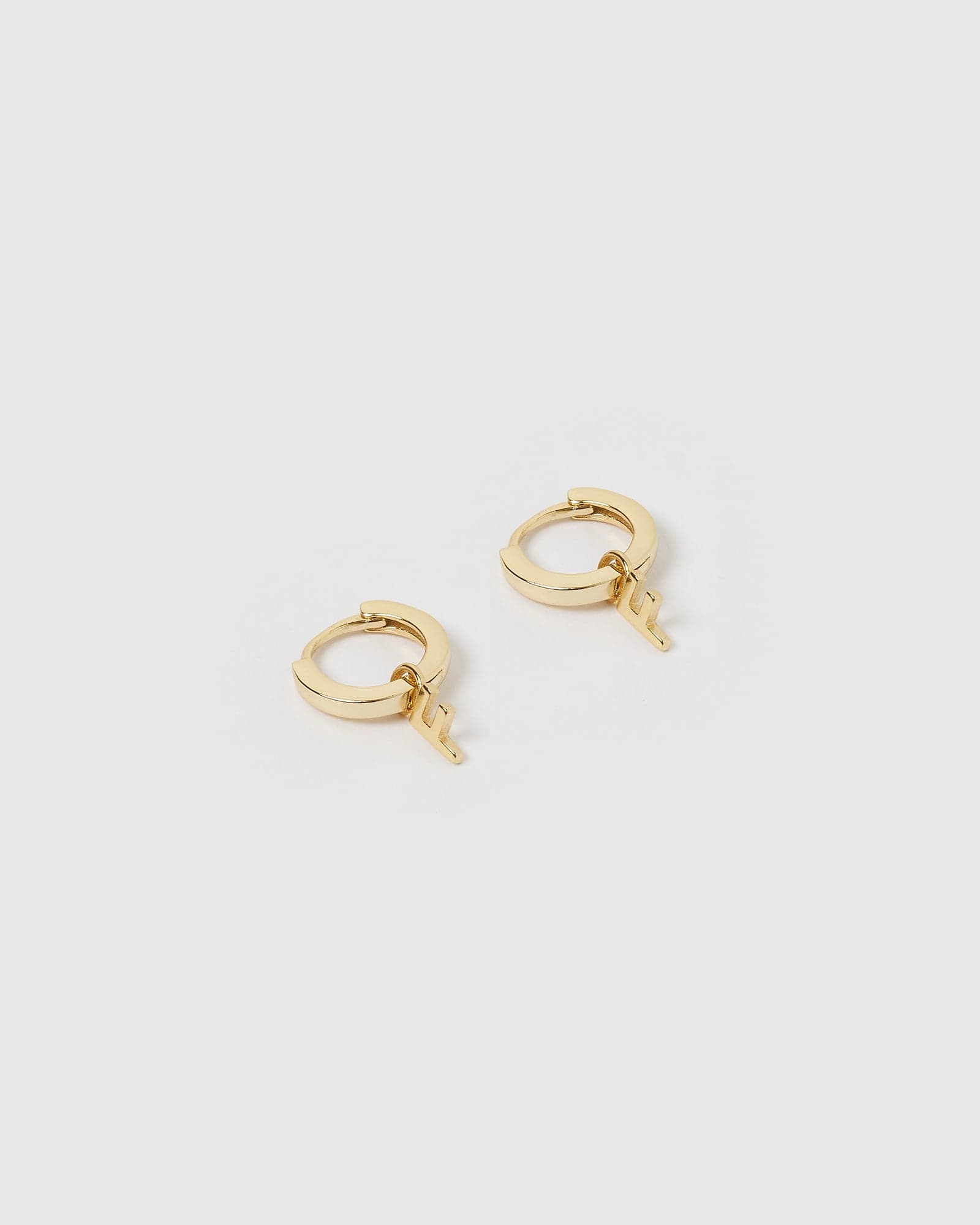 Gold Alphabet Letter F Huggie Earrings for Women - Stylish Initial Jewelry Gift for Her - Perfect for Everyday Wear, Parties & Special Occasions