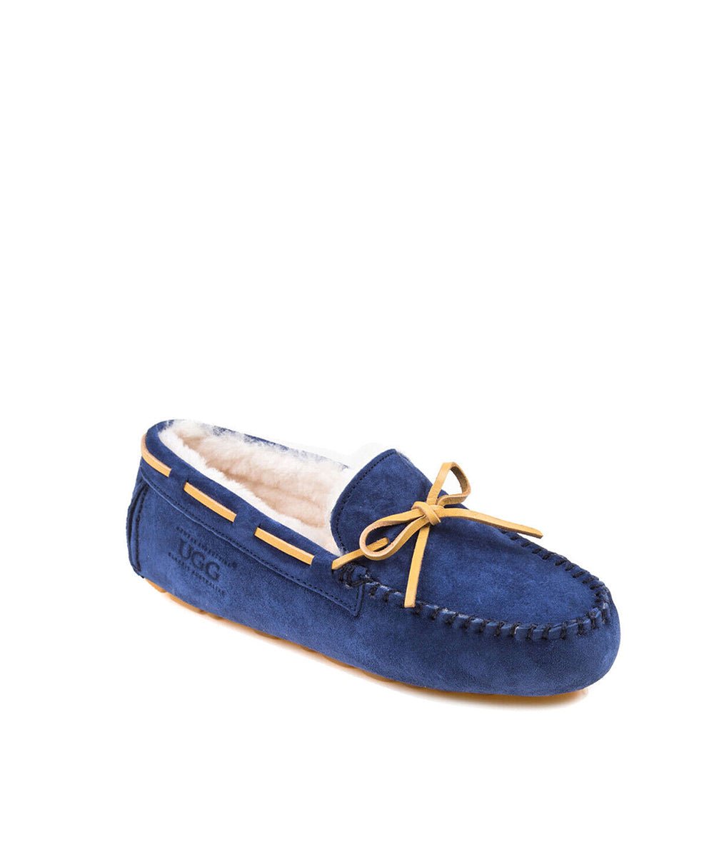 Women's UGG Fur Moccasin Slippers - Cozy Indoor/Outdoor Winter House Shoes with Soft Fleece Lining - Perfect for Home, Lounge & Cold Weather Comfort