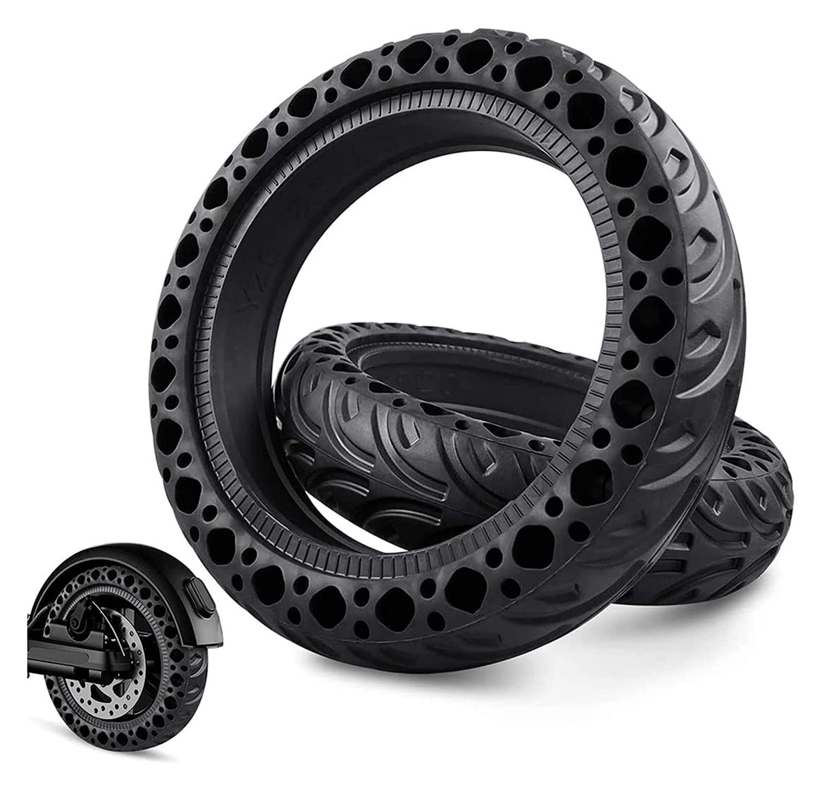 8.5 Inch Solid Rubber Electric Scooter Tires - Durable EV Replacement Tires for Front/Rear Wheels | Perfect for Commuting, Urban Travel & Last-Mile Delivery