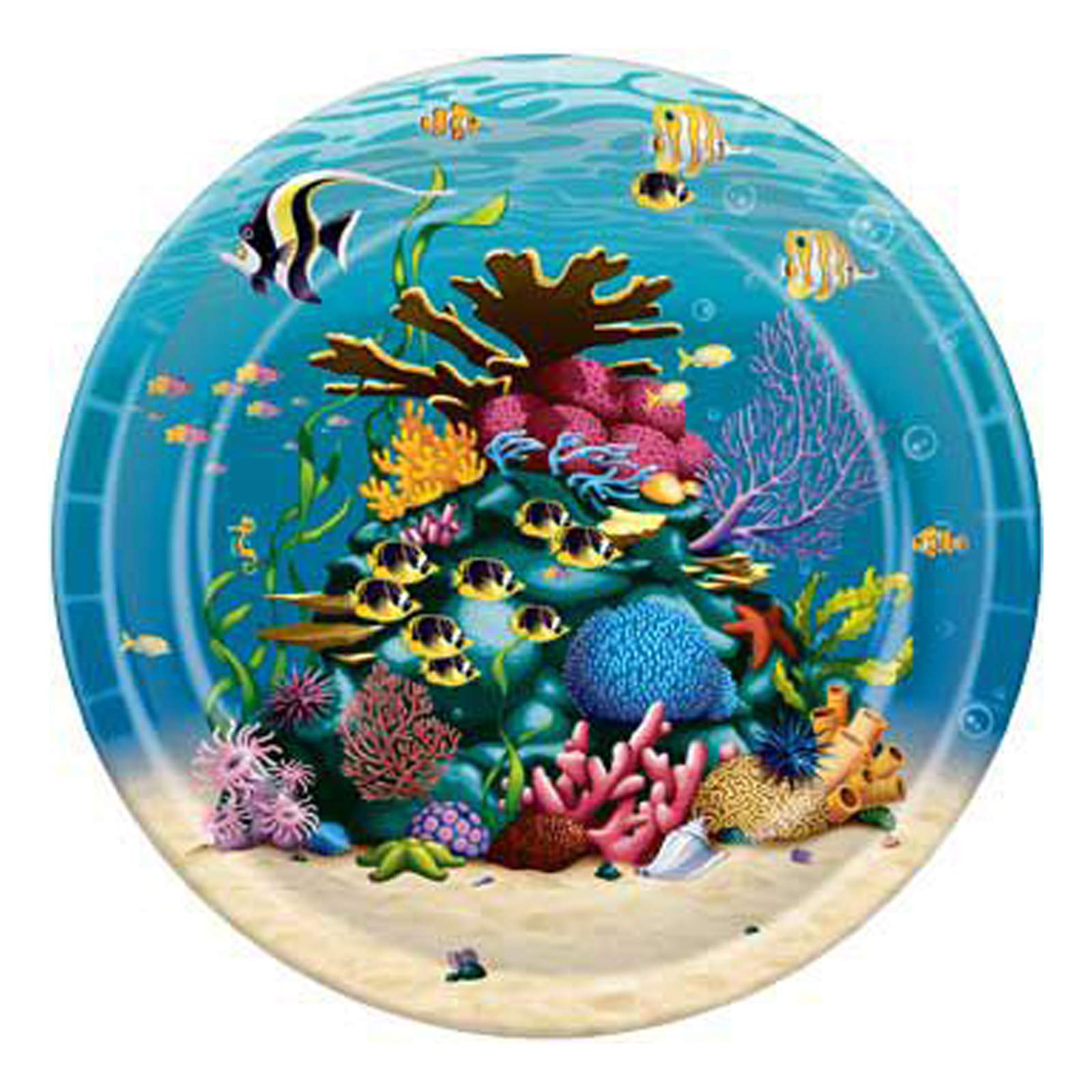 Ocean Party Dinner Plates (8-Pack) - Colorful Underwater Themed Disposable Plates for Beach, Pool, and Summer Parties - Perfect for Birthdays, BBQs, and Outdoor Events
