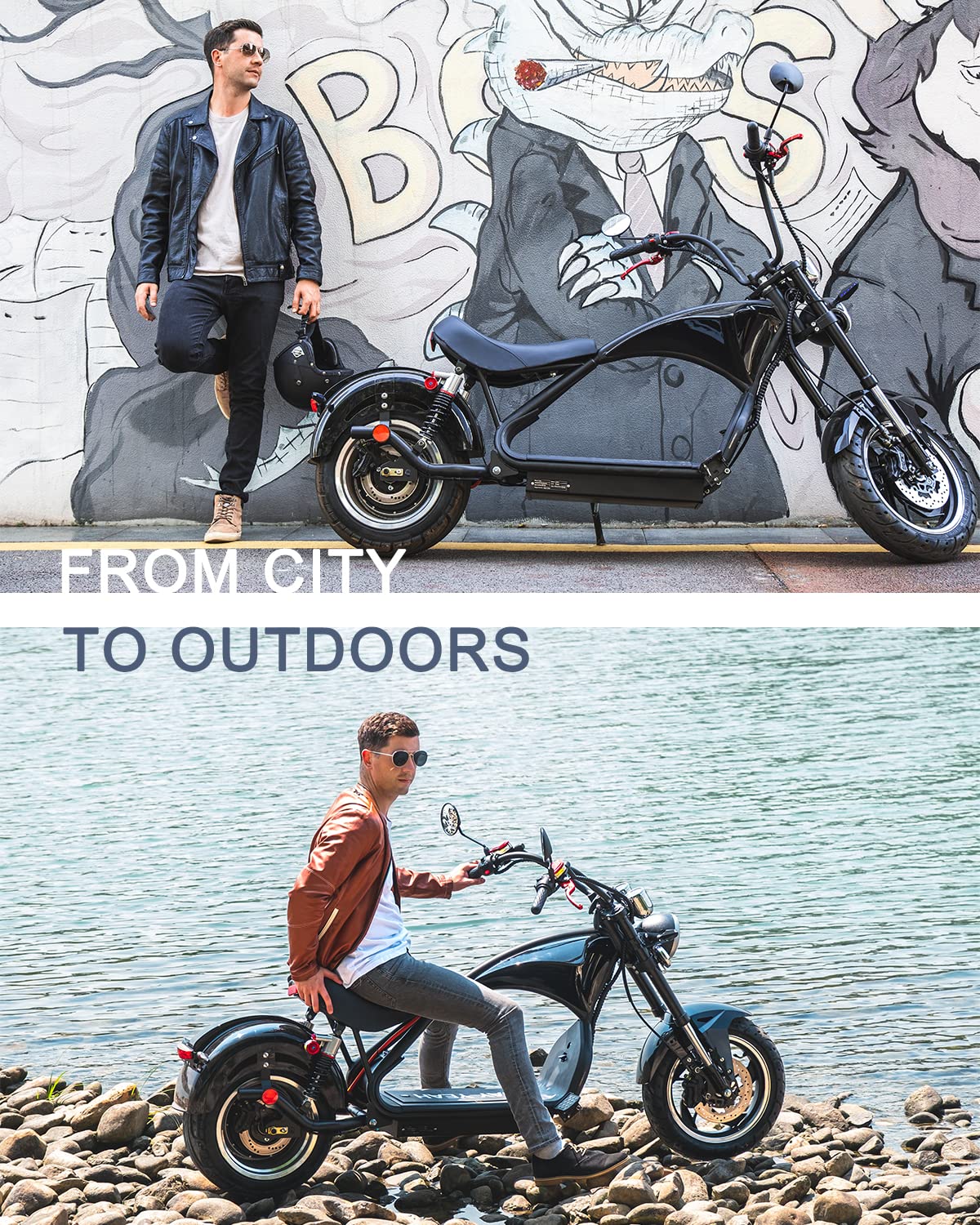 TOXOZERS 2500W Fat Tire Electric Scooter for Adults - High Speed 37mph Citycoco Chopper Scooter with Seat, Turn Signals & Mirrors - Perfect for Urban Commuting & Off-Road Adventures