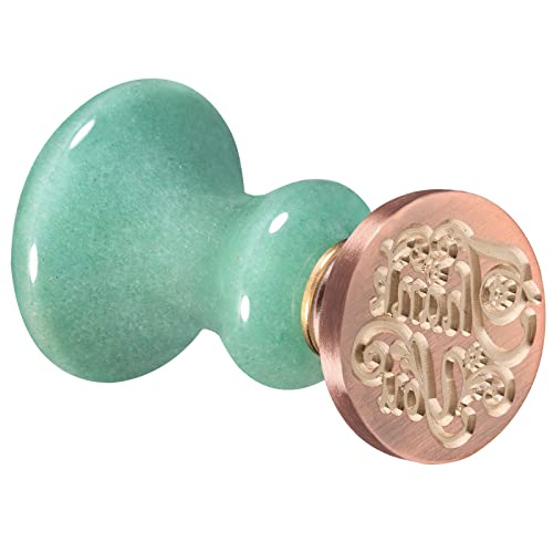 Amogeeli Green Aventurine Wax Seal Stamp Set - Handcrafted Crystal Handle with Copper Stamp Head for Wedding Invitations, Envelopes, Scrapbooking & DIY Crafts - Perfect for Thank You Cards, Gift Wrapping & Special Occasions