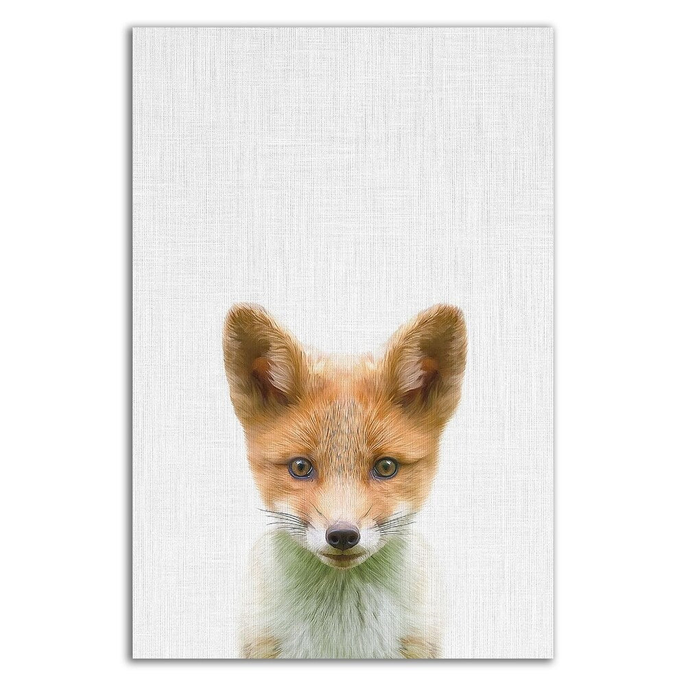 BabyFox Canvas Art Print by Tai Prints - Ready to Hang Wall Decor for Nursery, Kids Room & Home Decor
