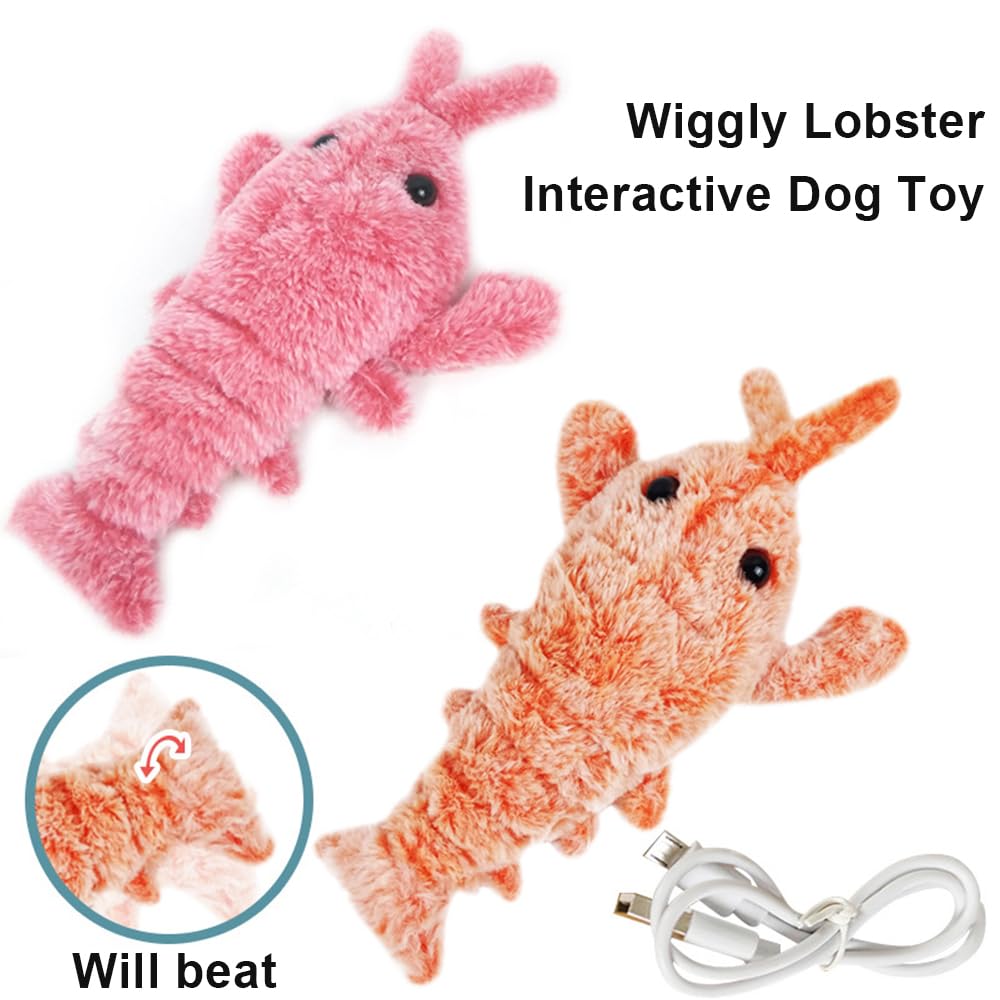 Interactive Wiggly Lobster Dog Toy - Floppy & Furry Plush Pet Toy for Small Dogs & Cats - Orange (1pc) - Perfect for Playtime, Training & Cuddling