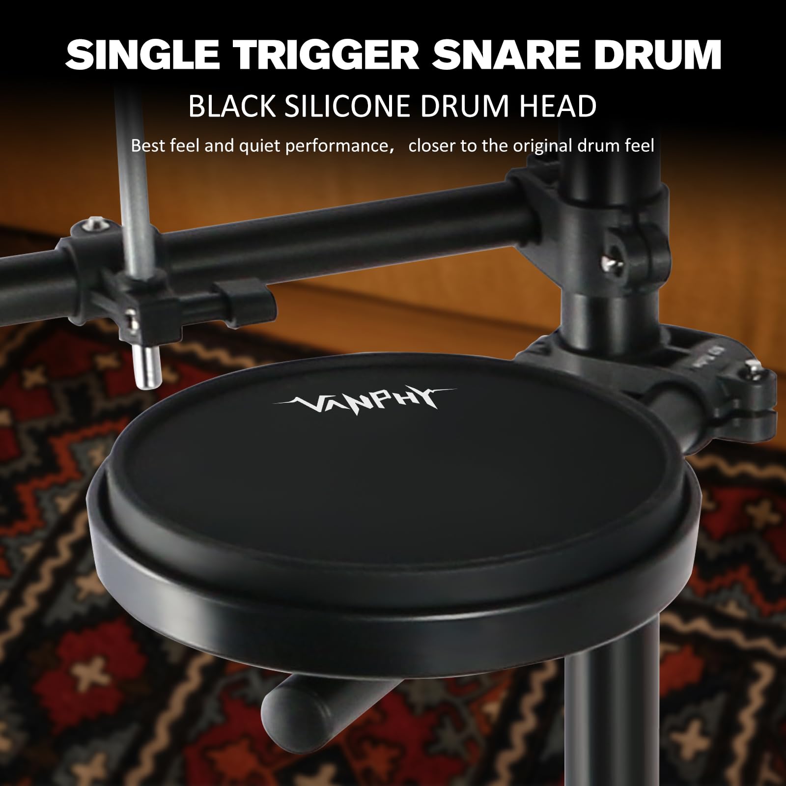 **Electric Drum Set for Beginners - Electronic Drum Kit with Quiet Silicone Pads, 20 Drum Set, 350 Sounds, Bluetooth, 2 Pedals, Sticks & Stool - Perfect for Home Practice, Studio Recording & Live Performances (Black)**