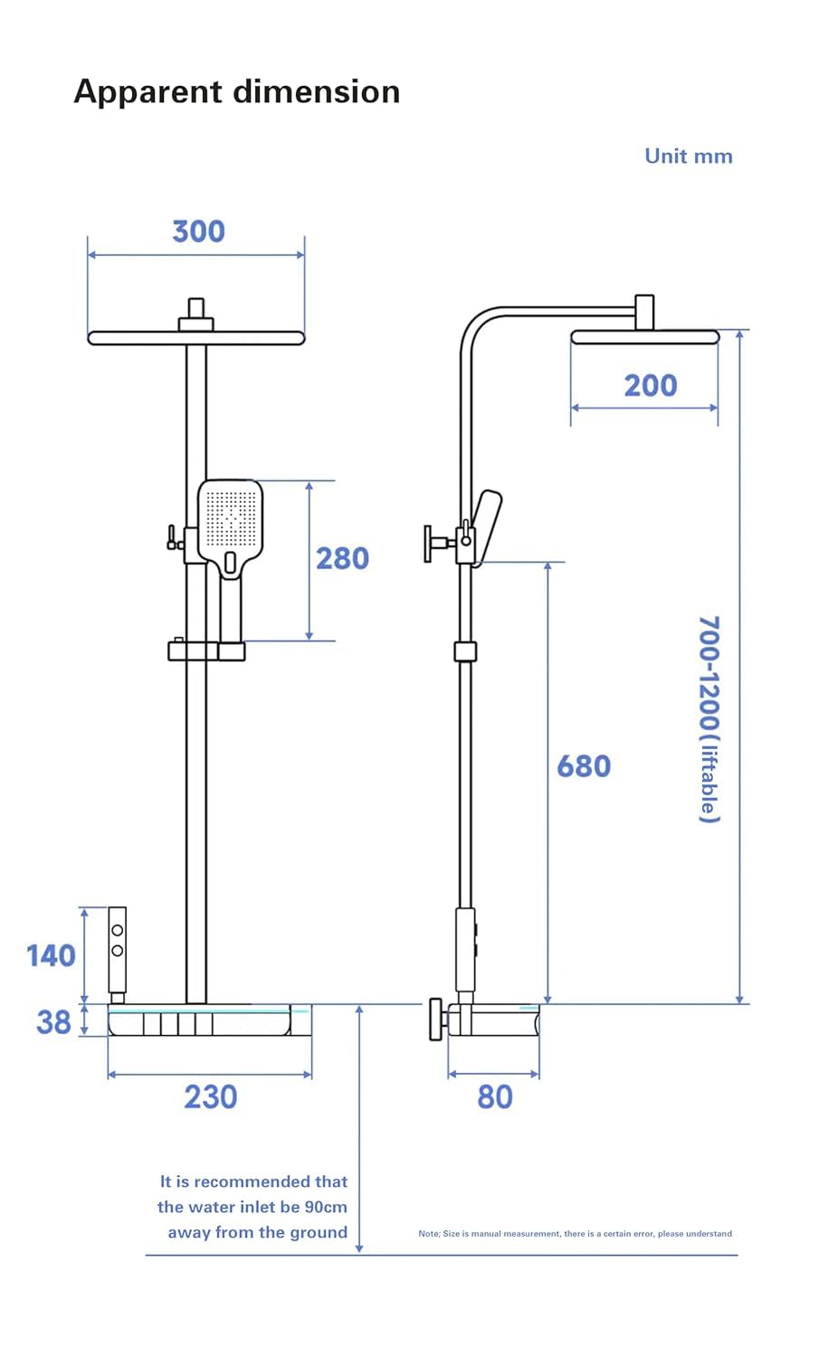 Luxury Thermostatic Shower Panel System - 4 Function Brass Shower Set with Temperature Display, Hand Shower, Overhead Rainfall & Jet Spray (Gunmetal Grey) | Perfect for Modern Bathroom Renovation & Spa-Like Shower Experience